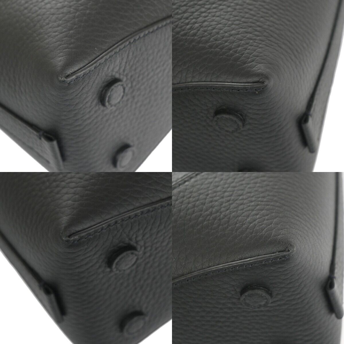 TIFFANY & CO. Return To Tiffany 2Way Hand Mini Tote Bag Leather Black 694RC853