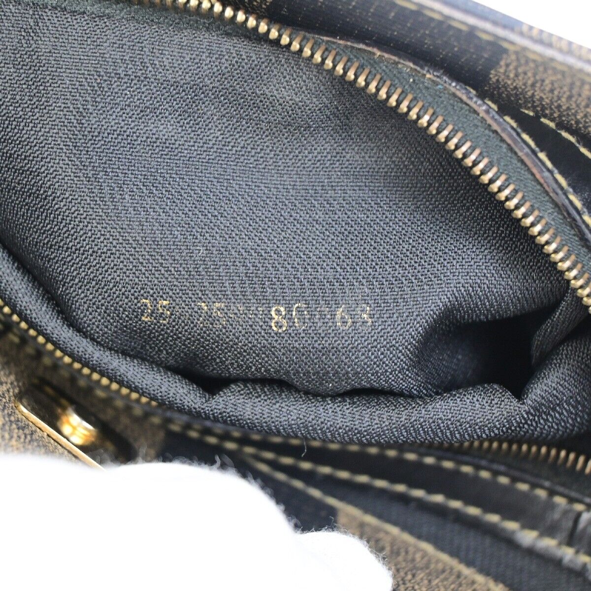 FENDI Logo Pecan Shoulder Tote Bag PVC Leather Brown Made In Italy 34FB215