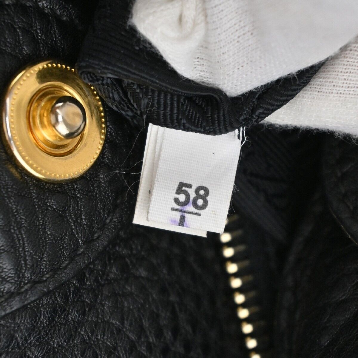 PRADA Logo Shoulder Tote Bag Leather Black Gold Made in Italy 93EA812