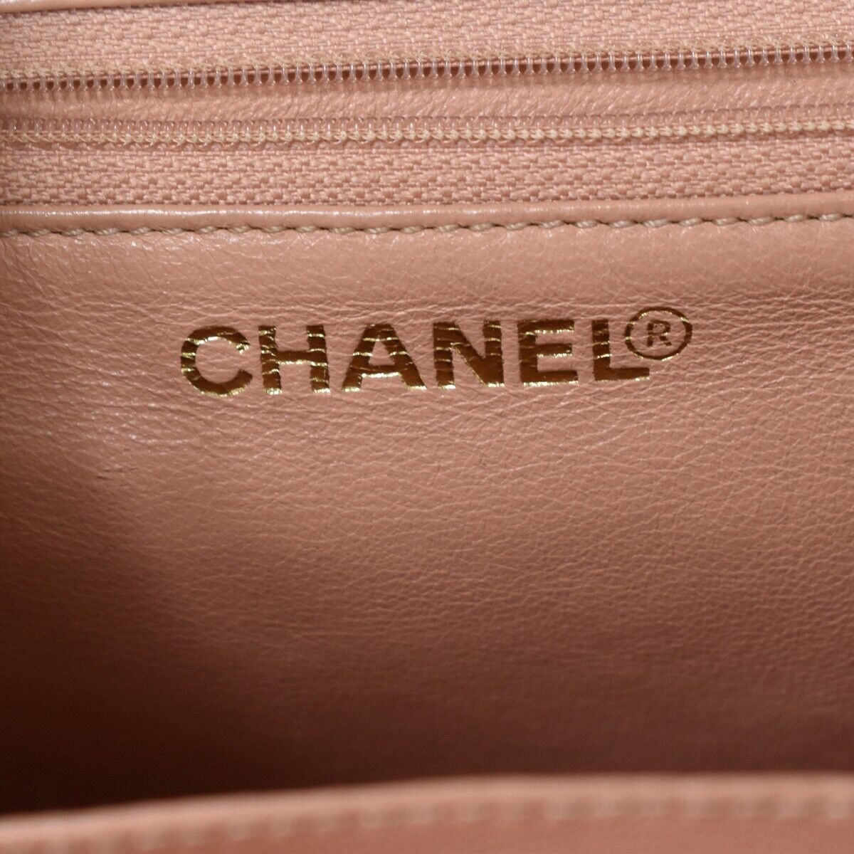 CHANEL CC Logo Matelasse Chain Hnd Bag Caviar Leather Pink GD Vintage 651RC482