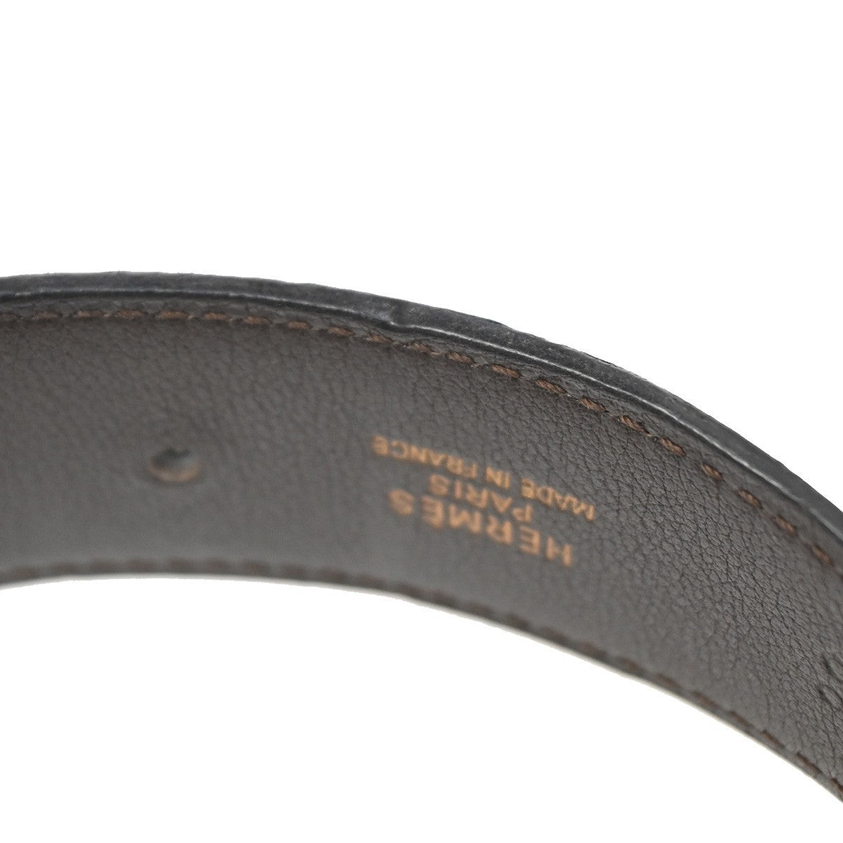 HERMES H Logo Constance Reversible Buckle Belt Leather #68 Black BN SHW 70RL805