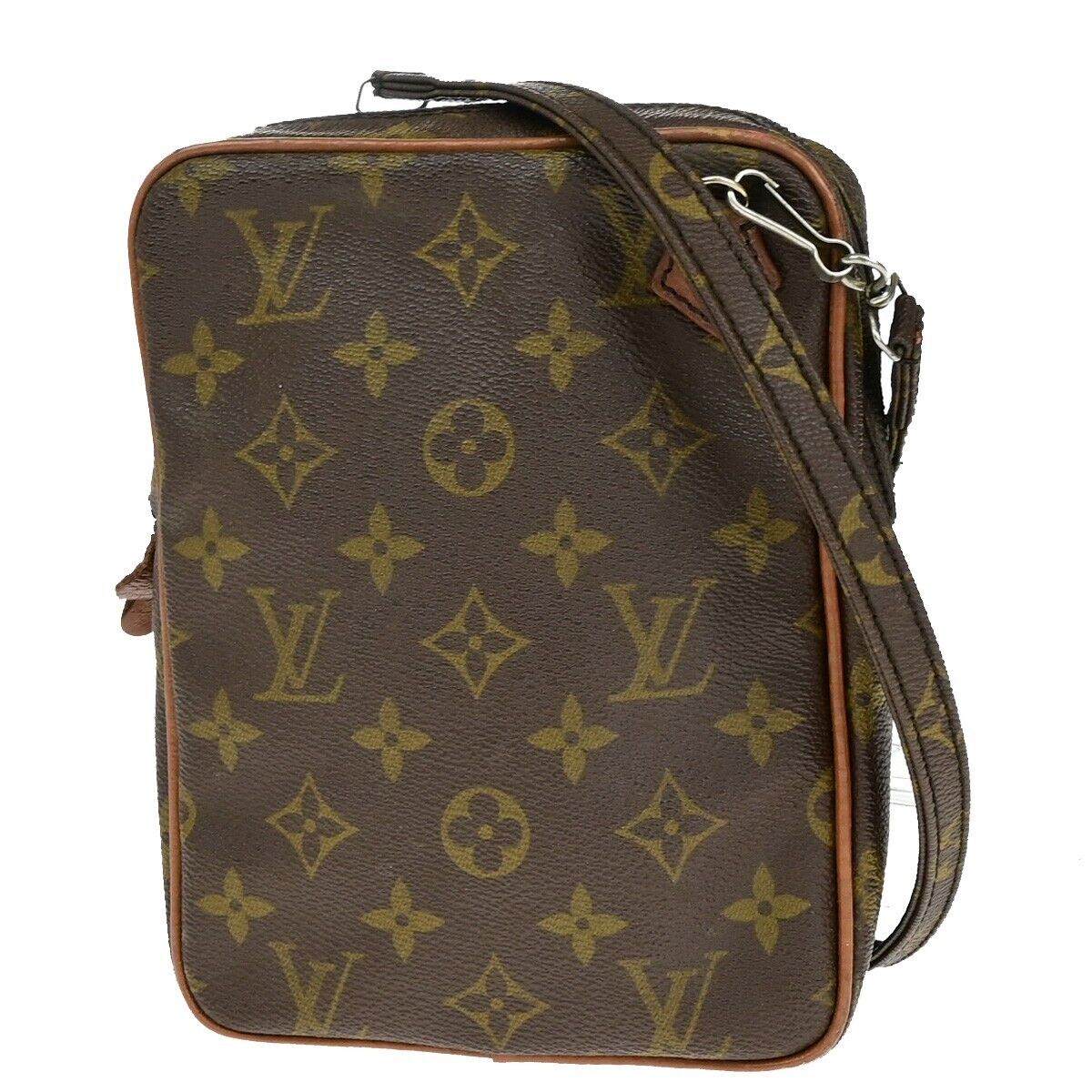 LOUIS VUITTON Danube Shoulder Bag Monogram Leather Brown Made In France 04FA584