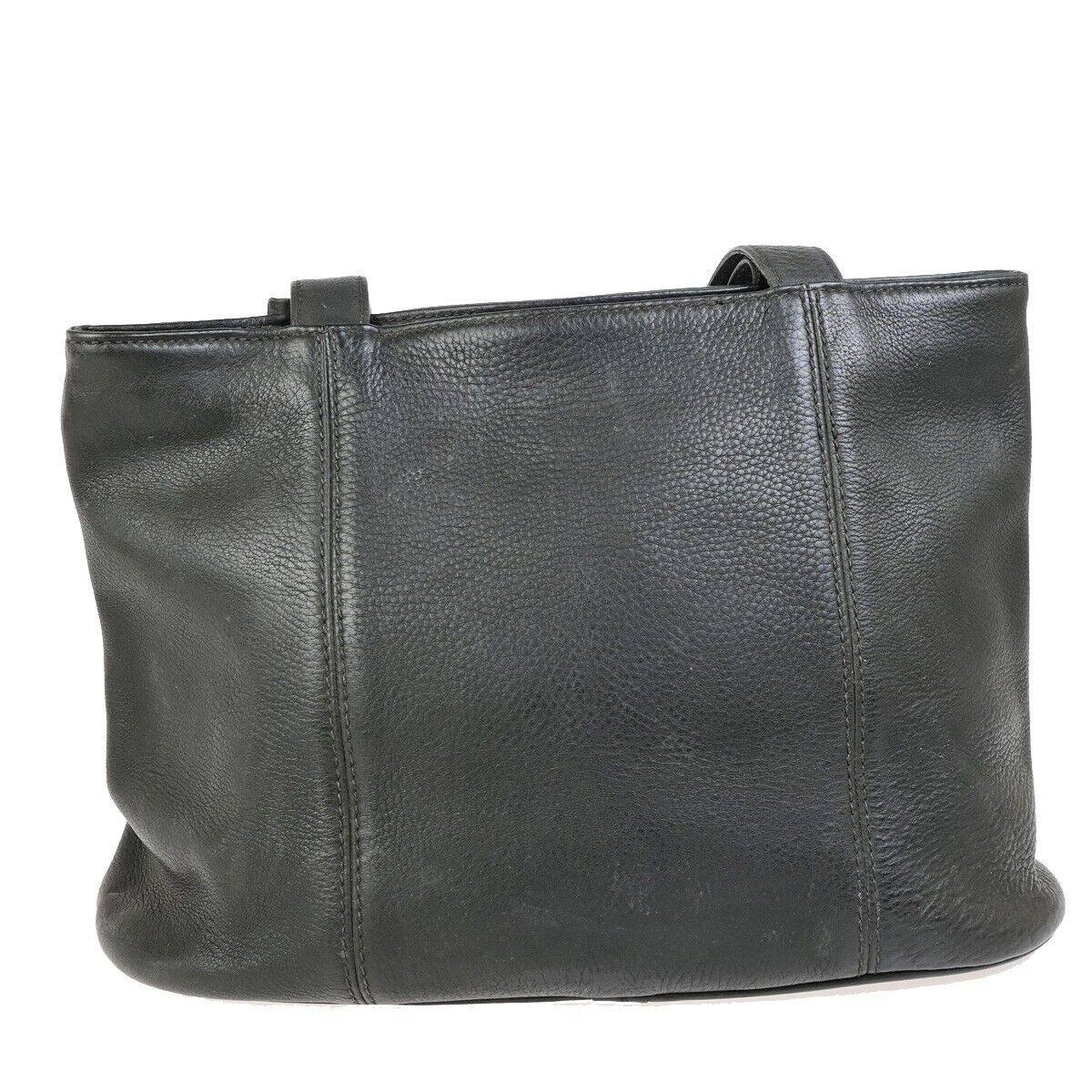 COACH Logo Shoulder Tote Bag Vintage Leather Brown GHW 03FB340