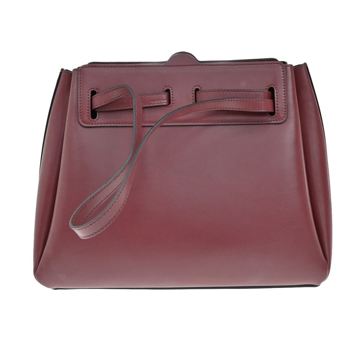 LOEWE Logo Lazo Hand Bag Leather Red Made in Spain 92RF255