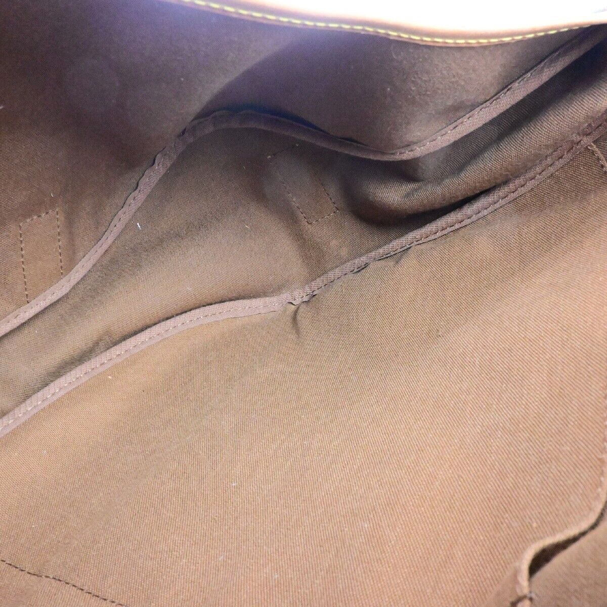 LOUIS VUITTON Logo Saumur 43 Shoulder Bag Monogram Leather Brown M42252 31ED337