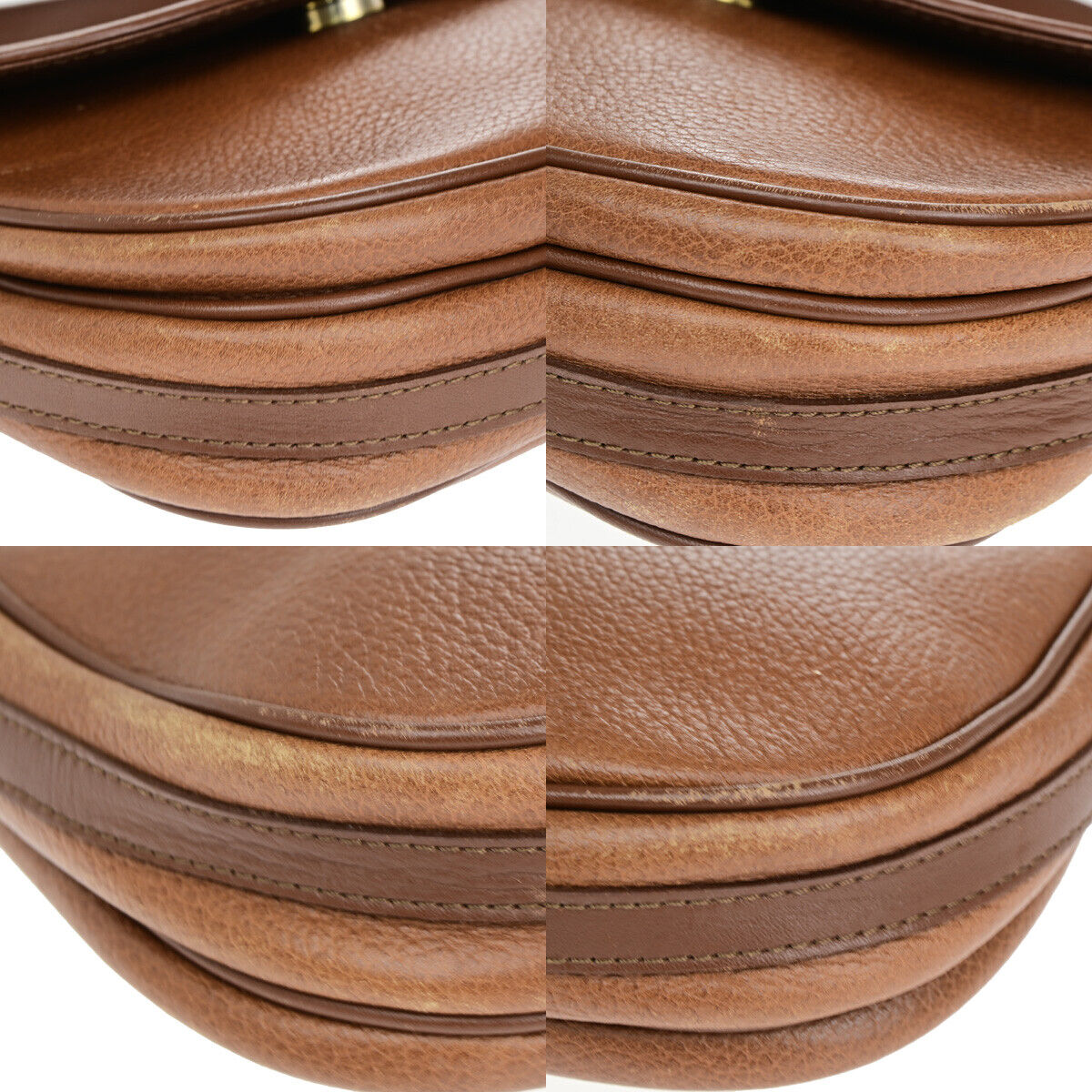 Burberrys Logo Crossbody Shoulder Bag Nova Check Leather Brown GHW 07YF249