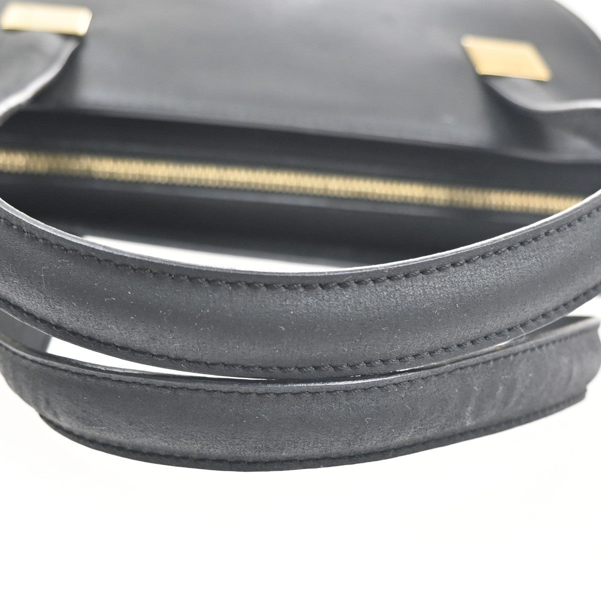 CELINE Logo Shoulder Hand Tote Bag Leather Black GHW Italy 30KC715