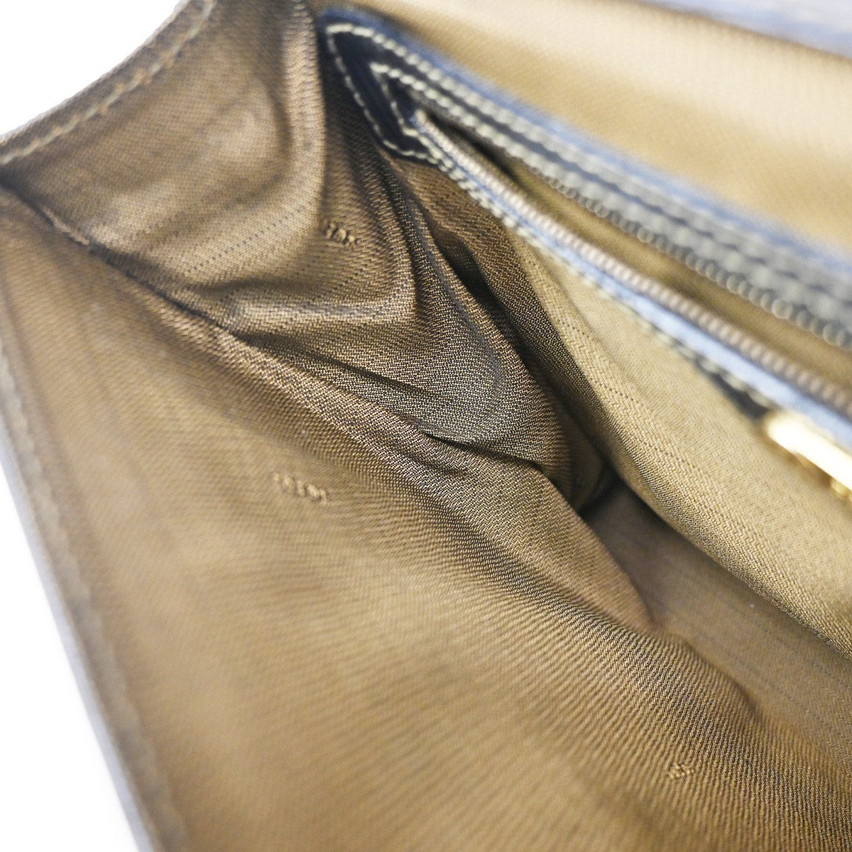 FENDI Logo Zucca Pattern Shoulder Bag Canvas Leather Brown Black GHW 76KP016