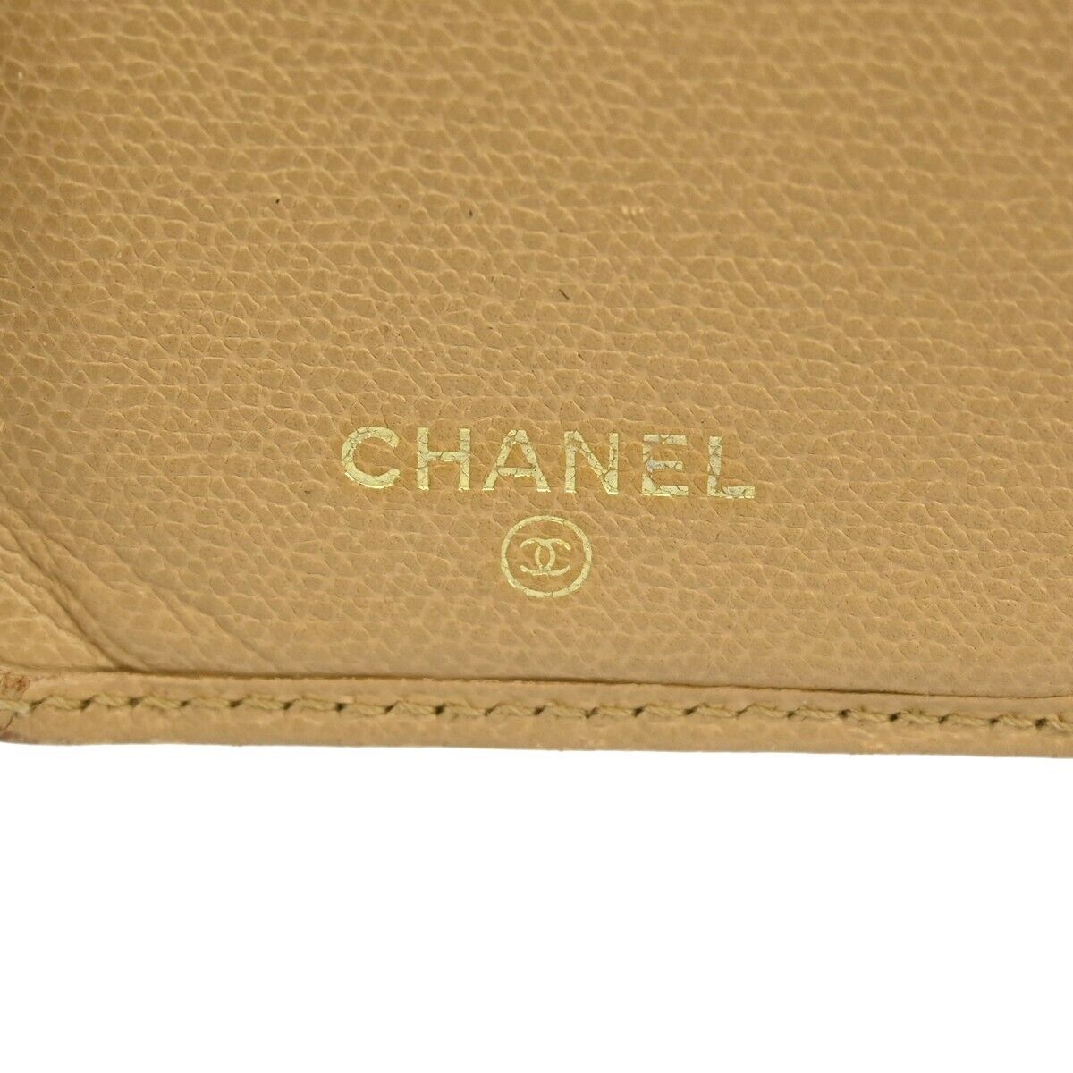 CHANEL CC Logo Long Bifold Wallet Purse Leather Beige Gold-Plated Italy 60GA245