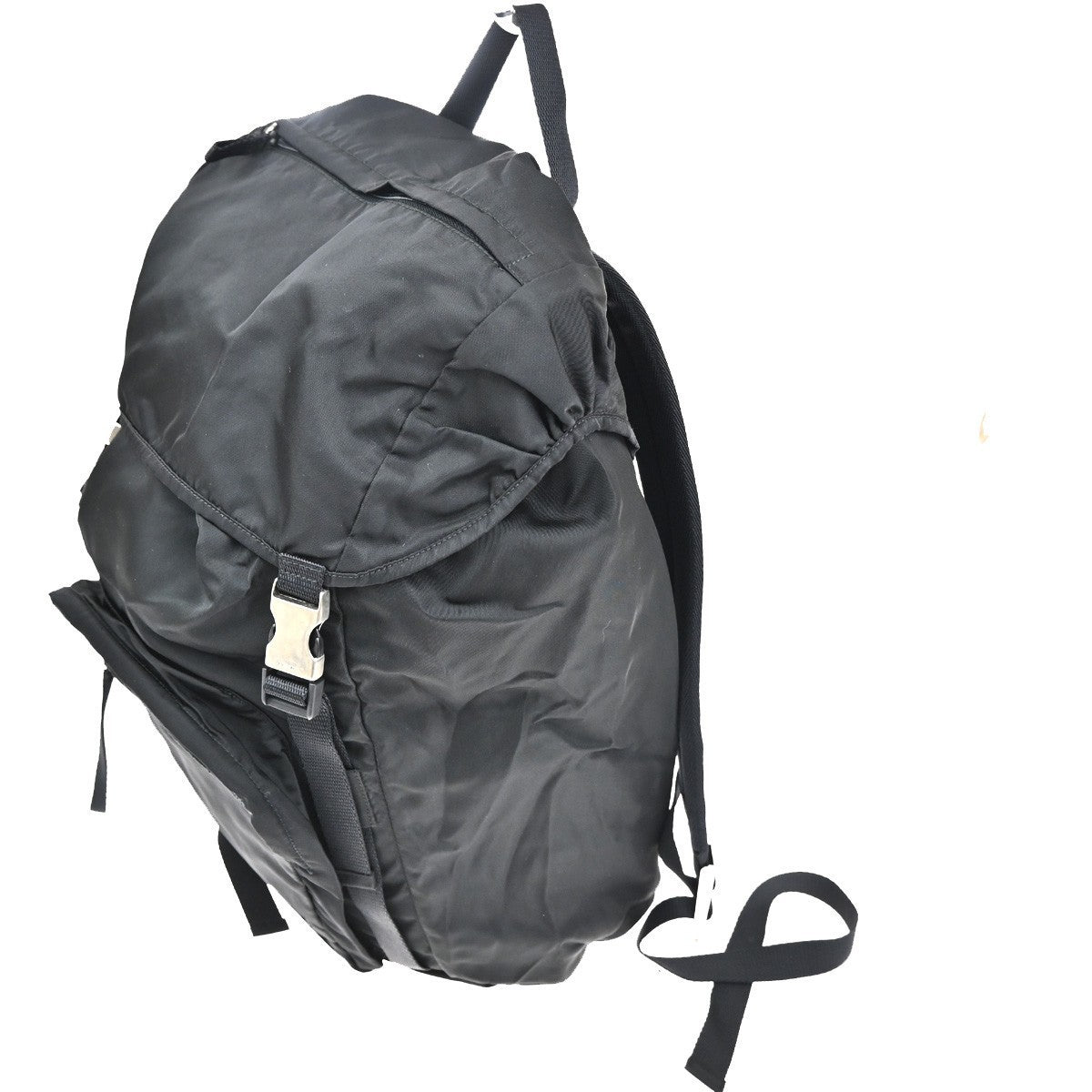 PRADA Tessuto Drawstring Backpack Bag Nylon Leather Black SHW Italy 20KC281