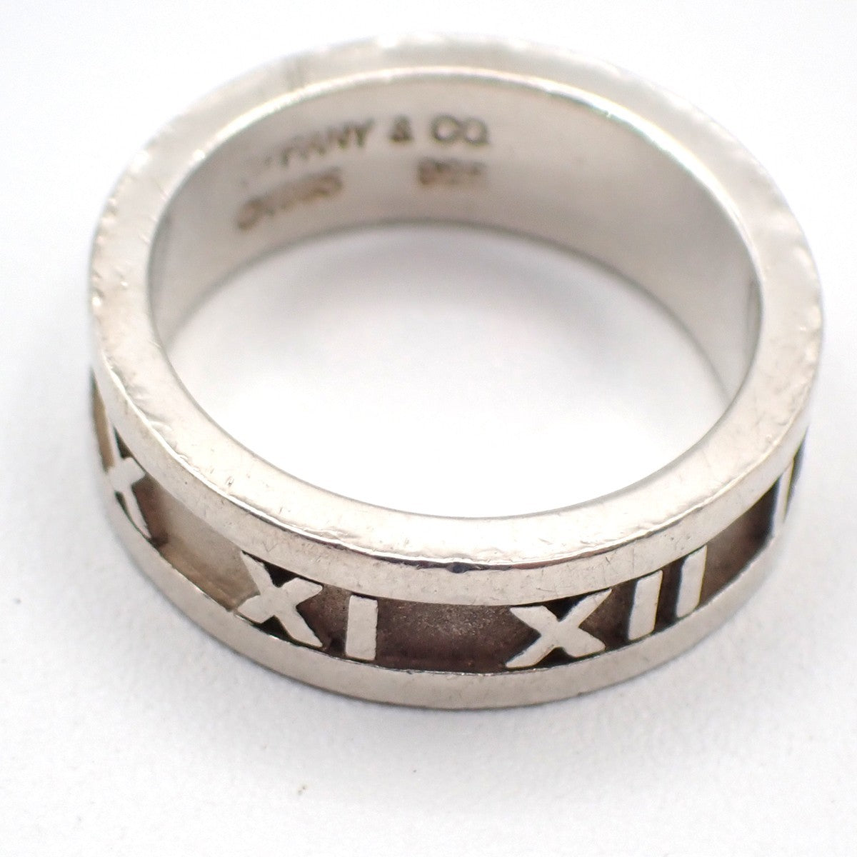 Tiffany & Co. Logo Roman Numeral Atlas Ring JP 13 US 6.5 Silver 925 01EG101