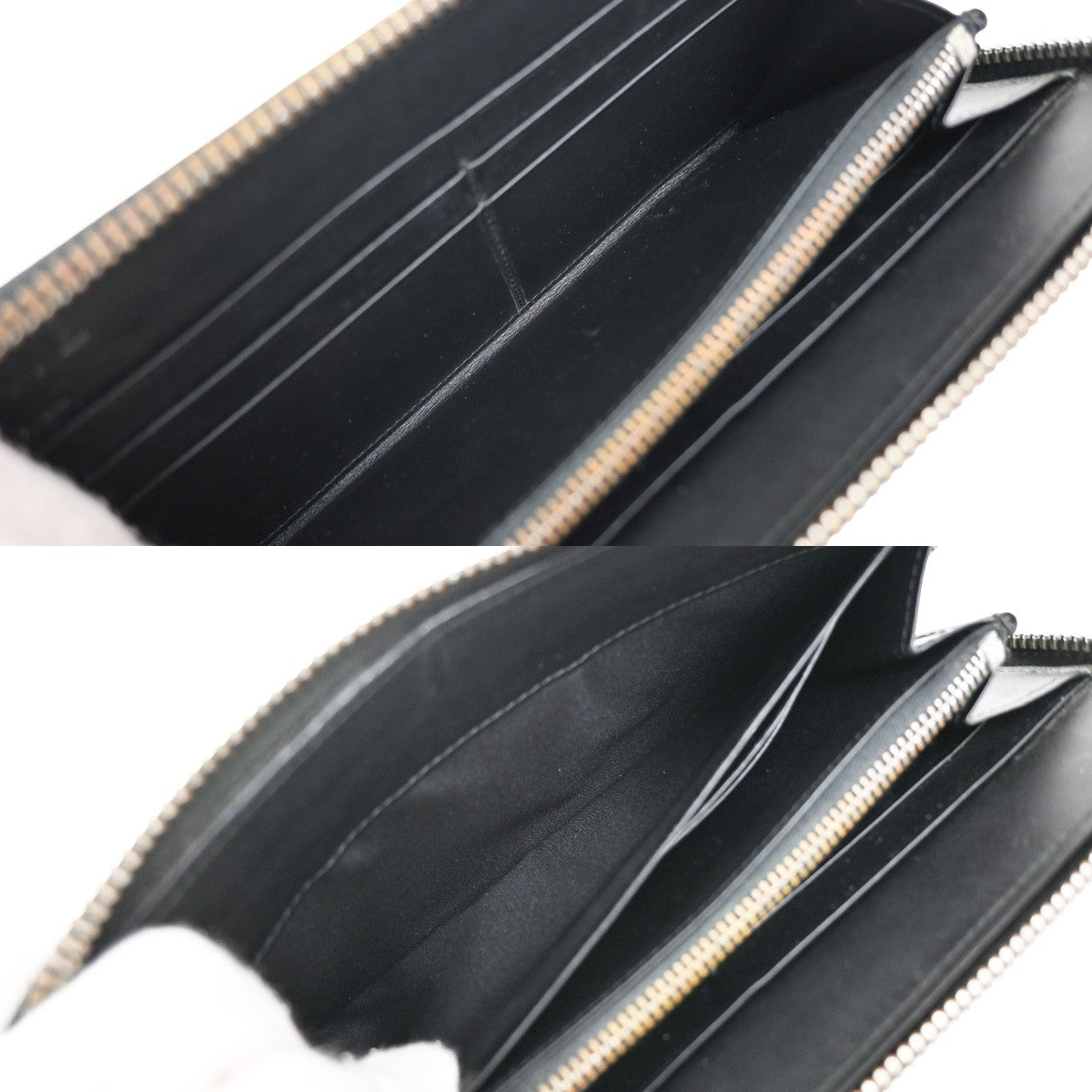 LOEWE Logo Anagram Repeat Long Zipper Wallet Embossed Leather Black 69KP047