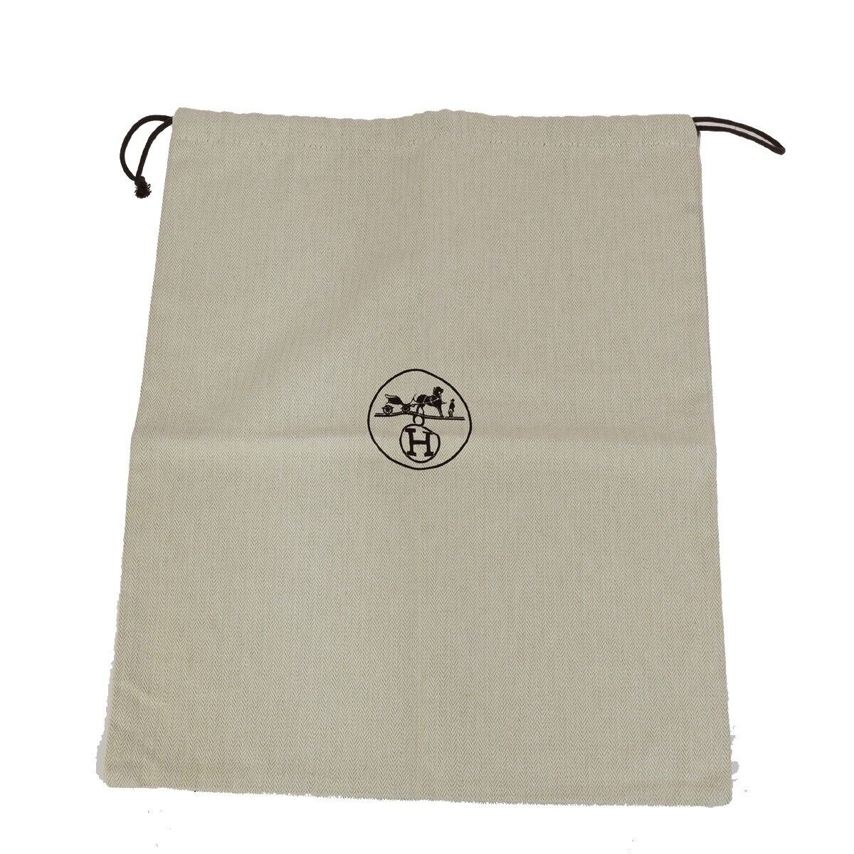 HERMES H Logo 5 Set Dust Bag Drawstring Canvas Cotton Orange Brown Beige 02KA445