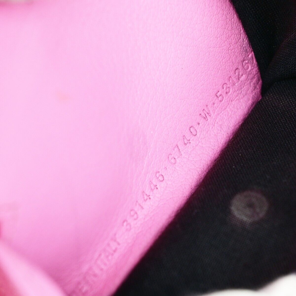 BALENCIAGA Logo Paper Mini Trifold Wallet Purse Leather Pink SHW Italy 62KA225