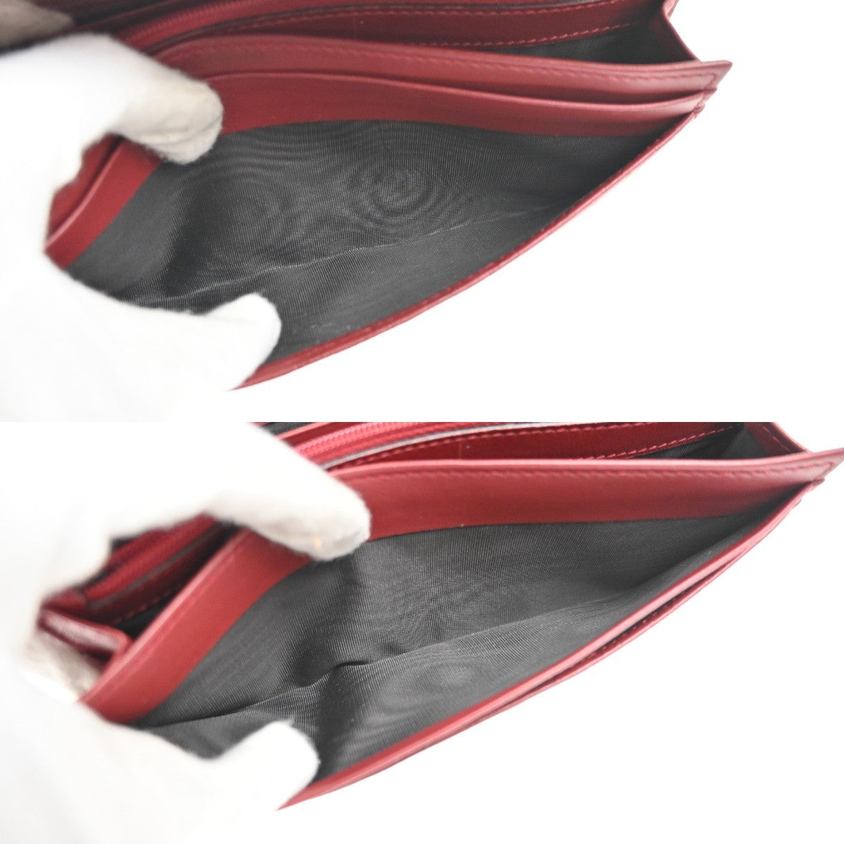 GUCCI Micro Guccissima GG Pattern Bifold Long Wallet Leather Red Italy 31KC718