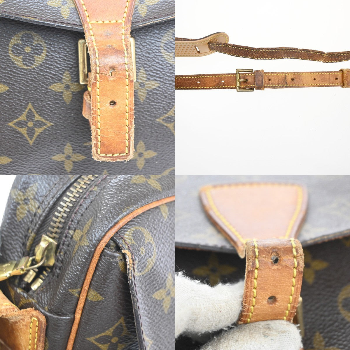 LOUIS VUITTON Jeune Fille GM Shoulder Bag Monogram Leather Brown M51225 65MA379
