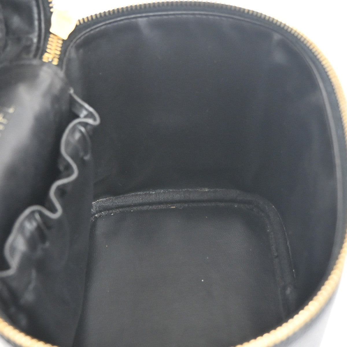 CHANEL CC Logo Vanity Hand Bag Grained Calfskin Leather Black GHW France 53CA769