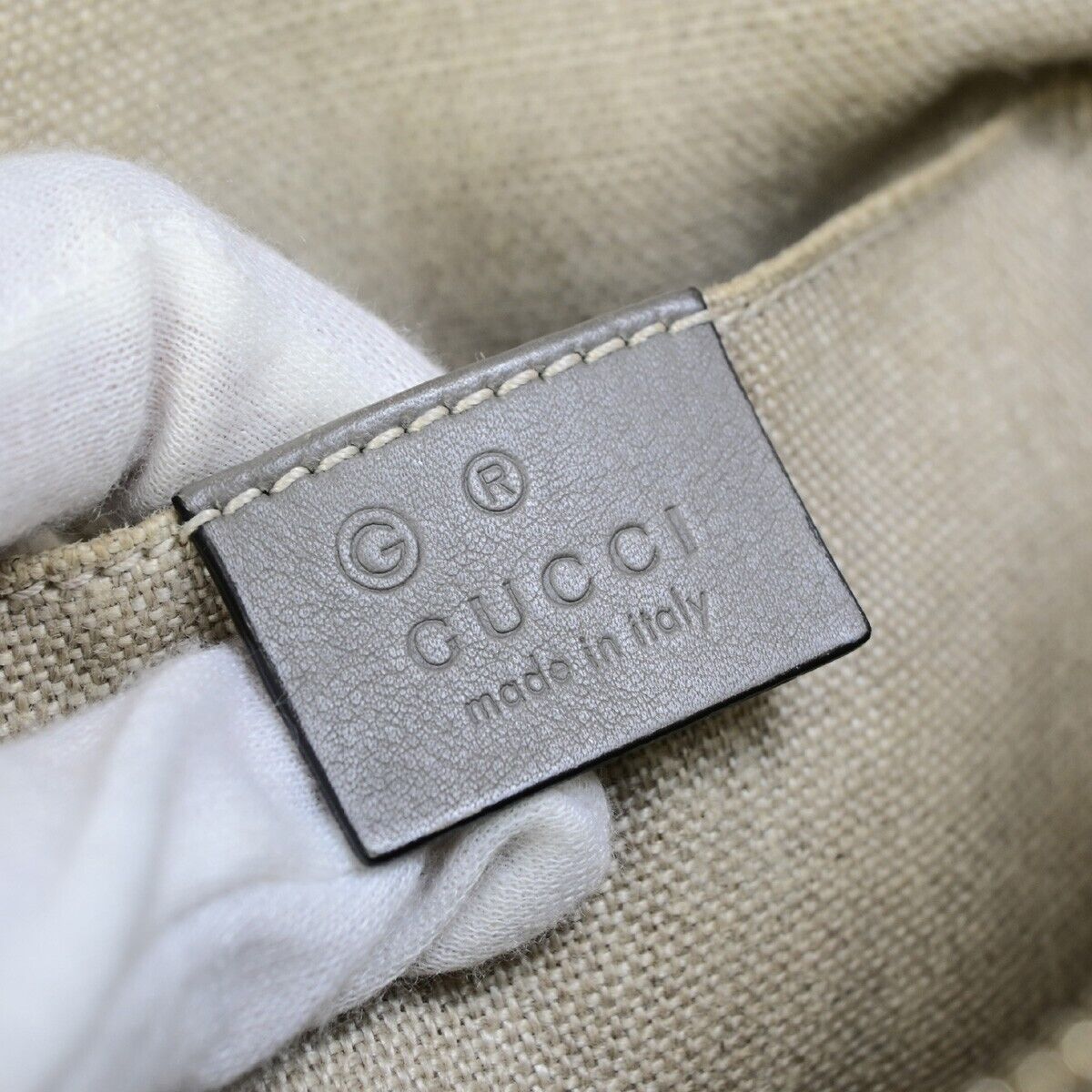 GUCCI Logo Guccissima GG Pattern 2Way Shoulder Hand Bag Leather Gray 95FA738