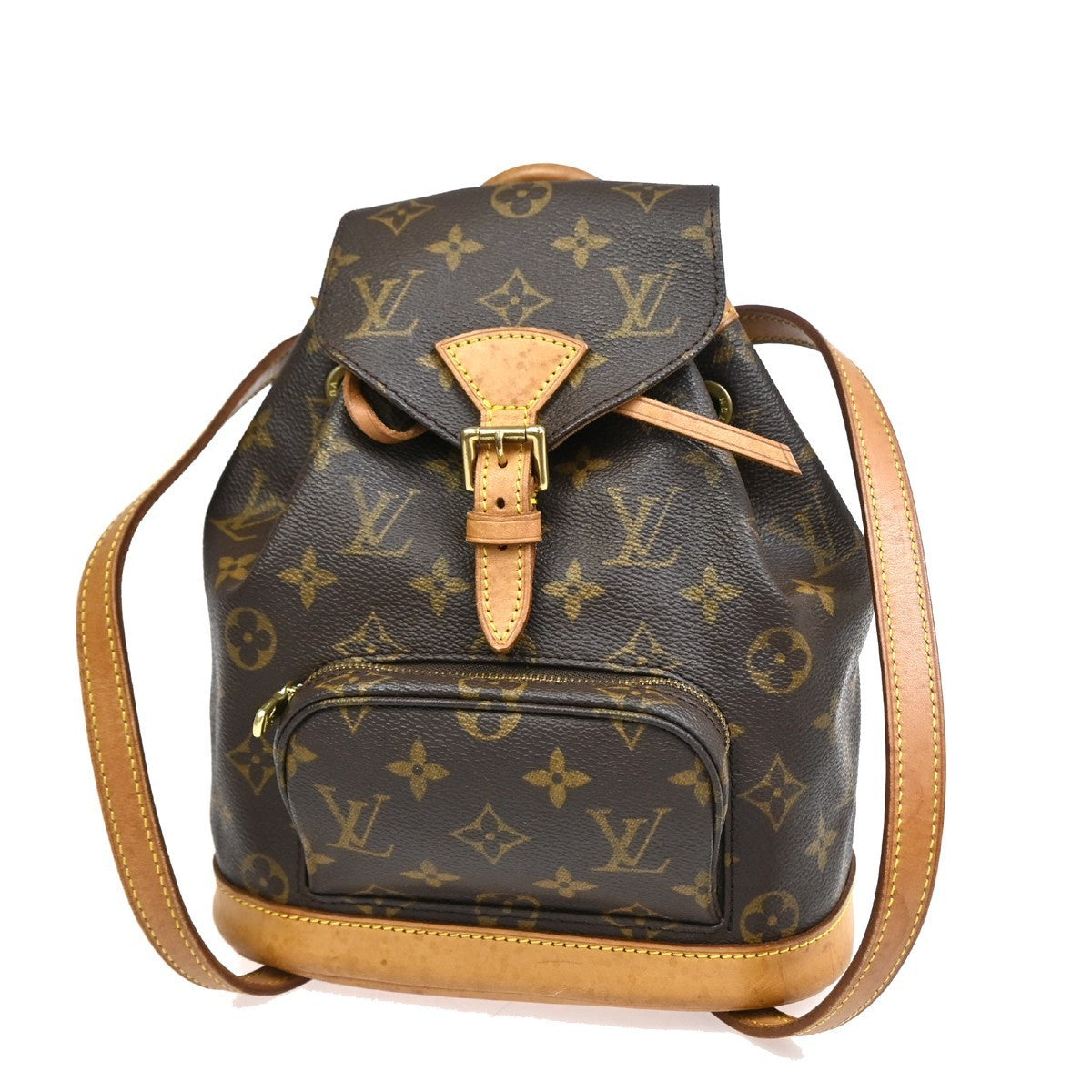 LOUIS VUITTON Mini Montsouris Backpack Bag Monogram Leather Brown M51137 99KC274