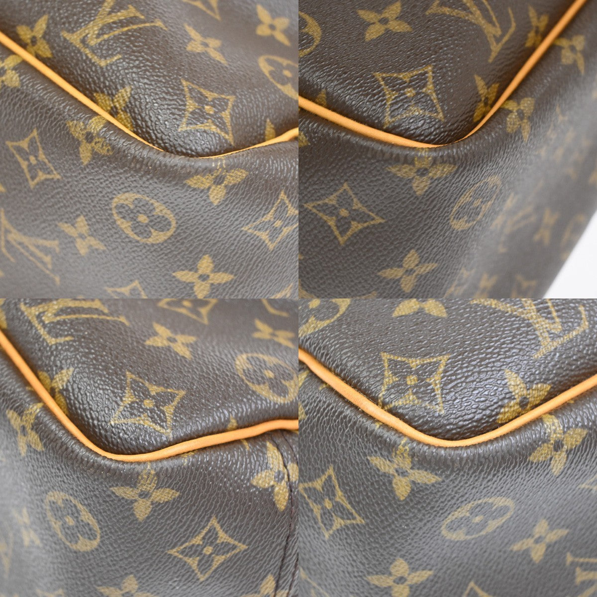 LOUIS VUITTON LV Logo Deauville Hand Bag Monogram Leather Brown M47270 10CA897