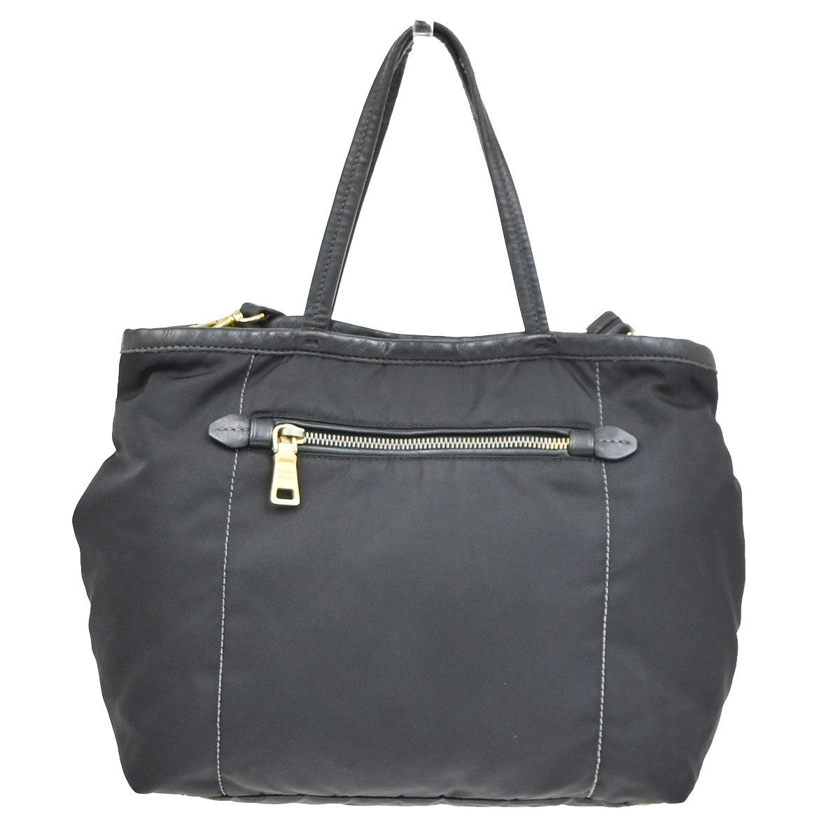 PRADA Logo Tessuto 2Way Shoulder Hand Bag Nylon Leather Black GHW 30YJ187