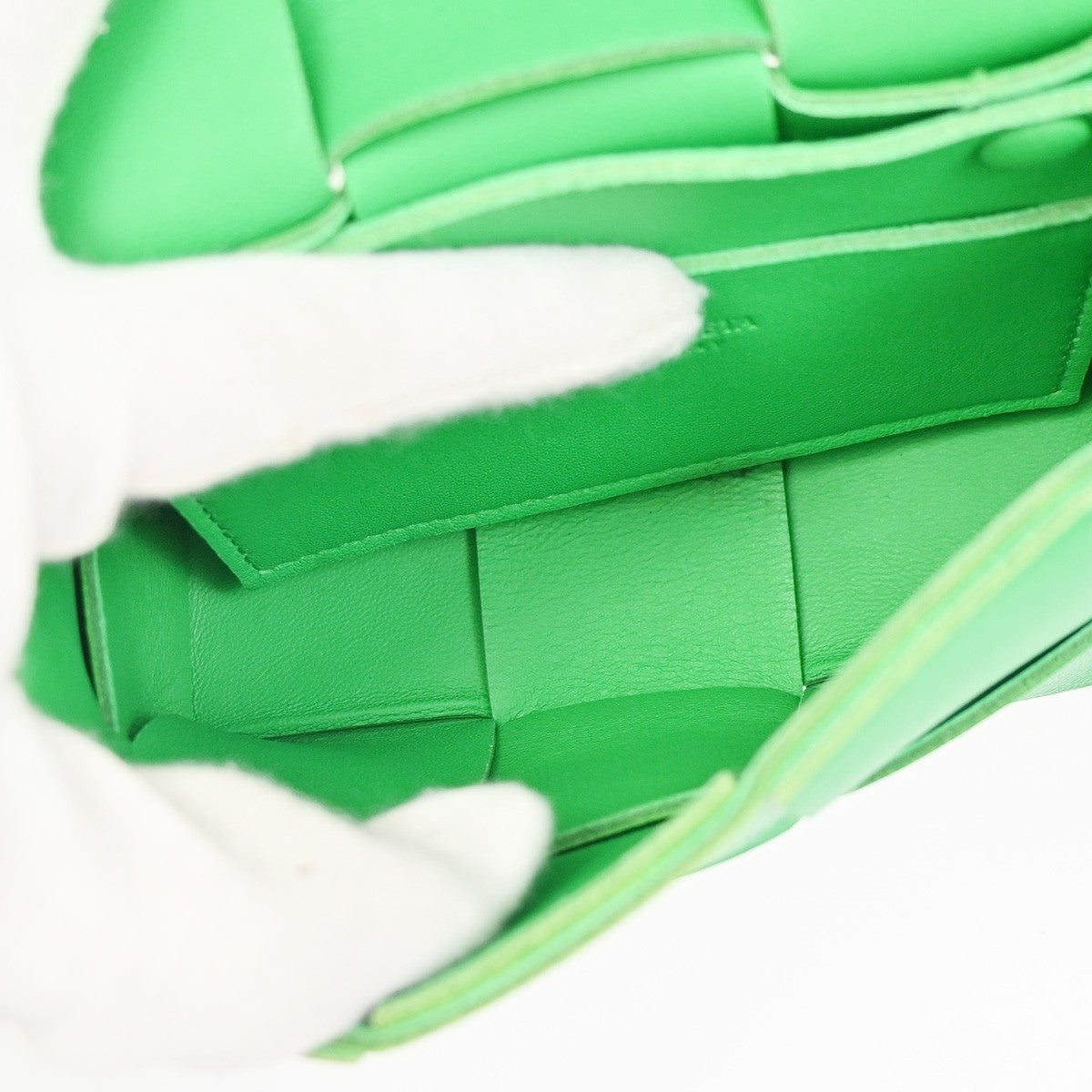 BOTTEGA VENETA Cassette Intrecciato Shoulder Bag Leather Green Parakeet 14ZA101