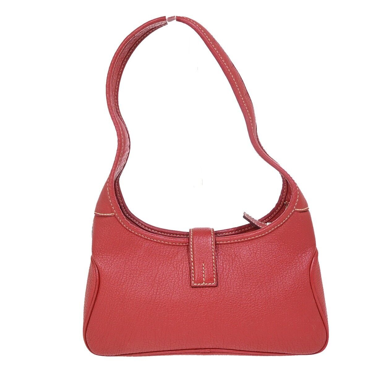 SALVATORE FERRAGAMO Logo Shoulder Bag Leather Red Silver Made In Italy 65FA578