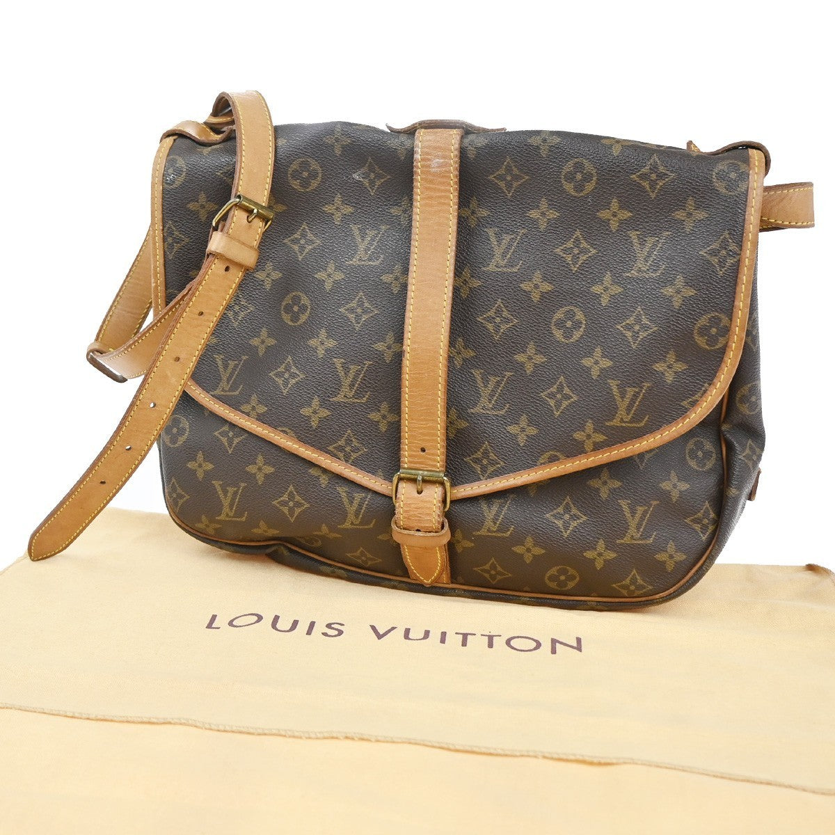 LOUIS VUITTON Saumur 35 Shoulder Bag Monogram Leather BN France M42254 84CA597