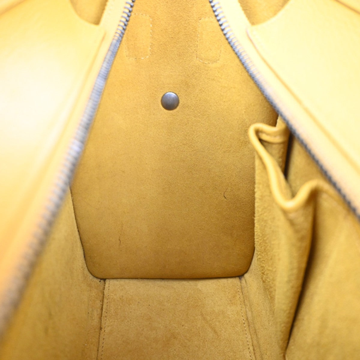 CELINE Luggage Micro Top Handle Tote Hand Bag Leather Yellow SHW Italy 667RL904
