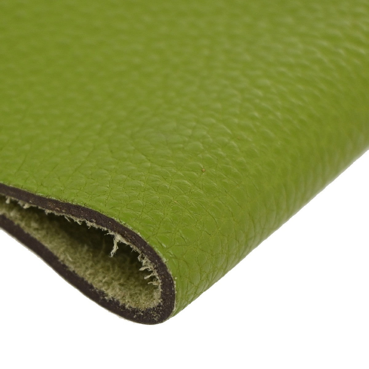 HERMES Logo Ulysse Mini Notebook Cover Mark Leather France Green  02RQ043
