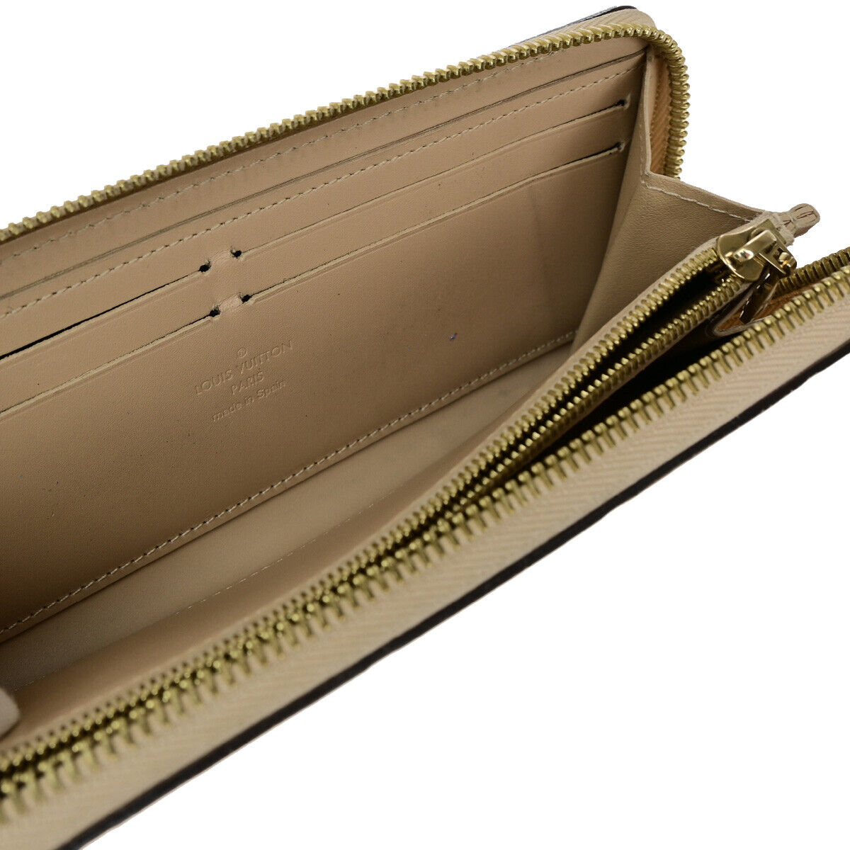 LOUIS VUITTON Clemence Zipper Wallet Monogram Vernis Leather Dune M90923 65YF312