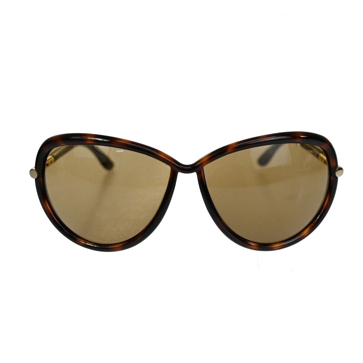 TOM FORD Logo Sabrina Sunglasses  Eye Wear Plastic Brown Gold  TF161  02FA053