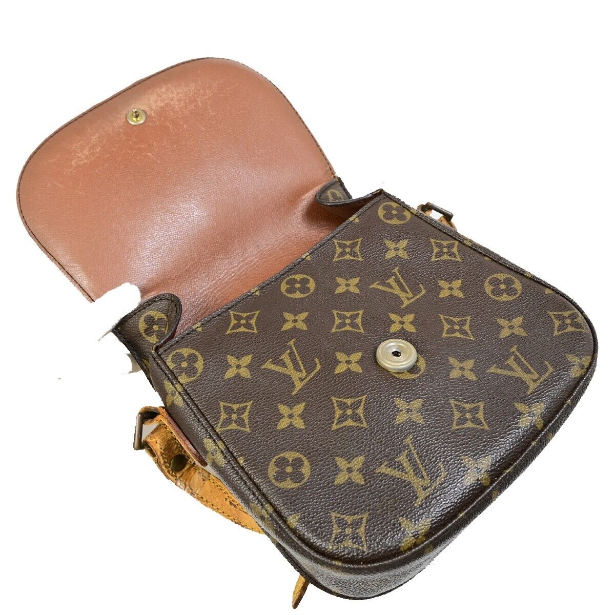 LOUIS VUITTON Saint Cloud MM Shoulder Bag Monogram Leather Brown M51243 68EB653