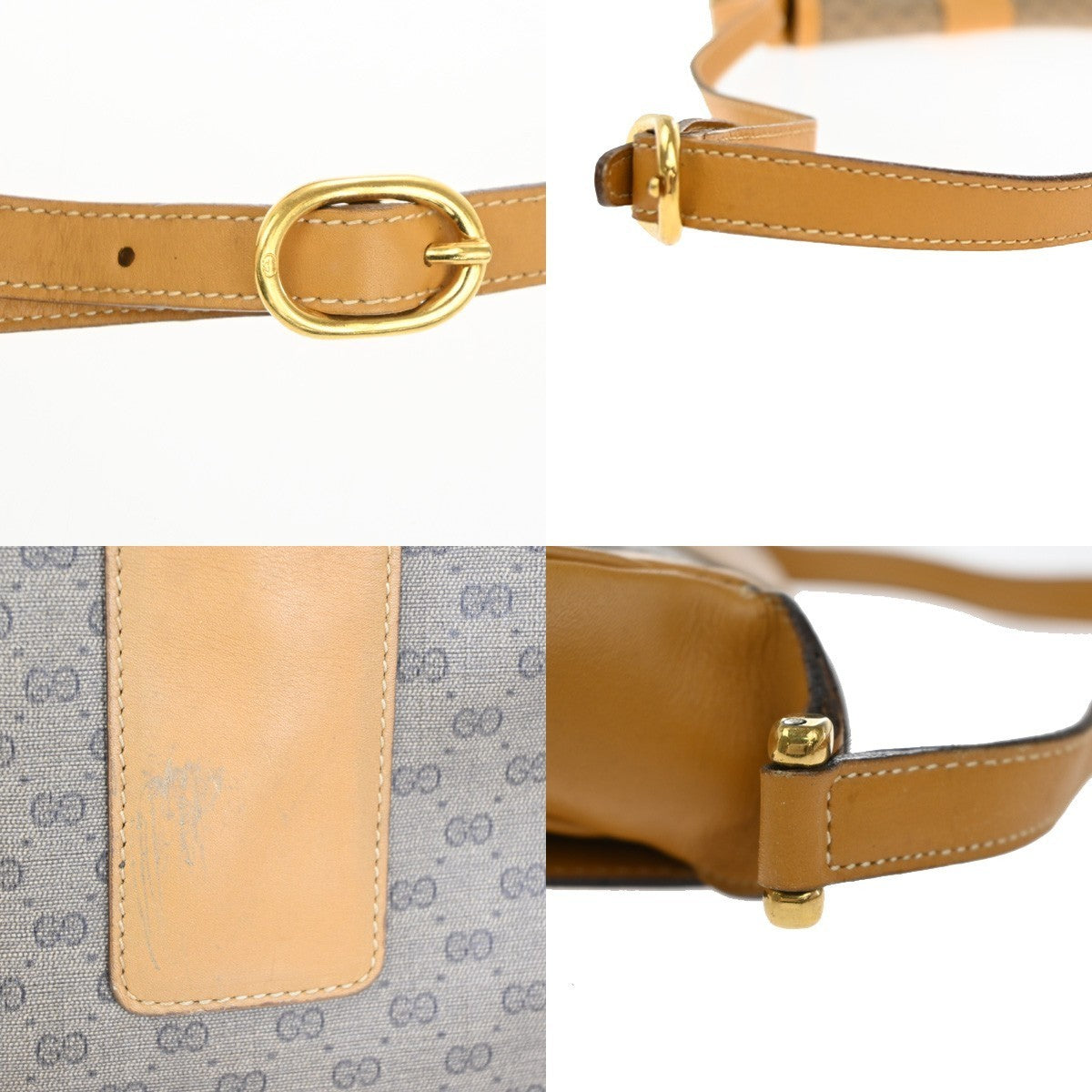 GUCCI Micro GG Pattern Shoulder Bag PVC Leather Brown Italy GHW 63TA478