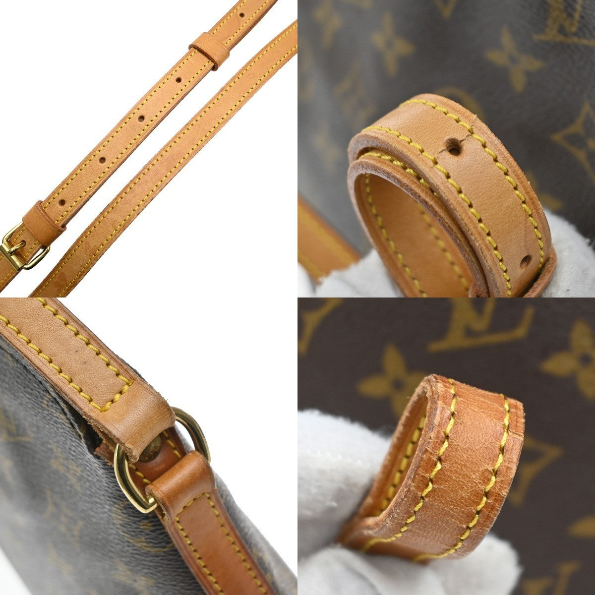 LOUIS VUITTON Logo Drouot Shoulder Bag Monogram Leather Brown M51290 77KP305