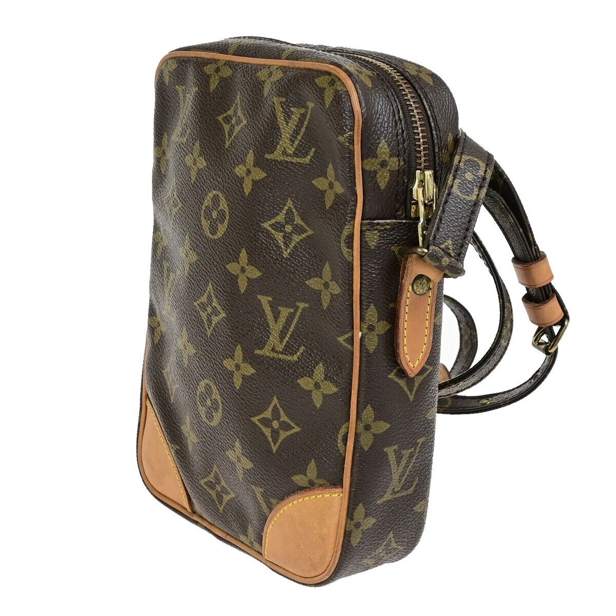 LOUIS VUITTON Danube Shoulder Bag Monogram Leather Brown France M45266 86FB310