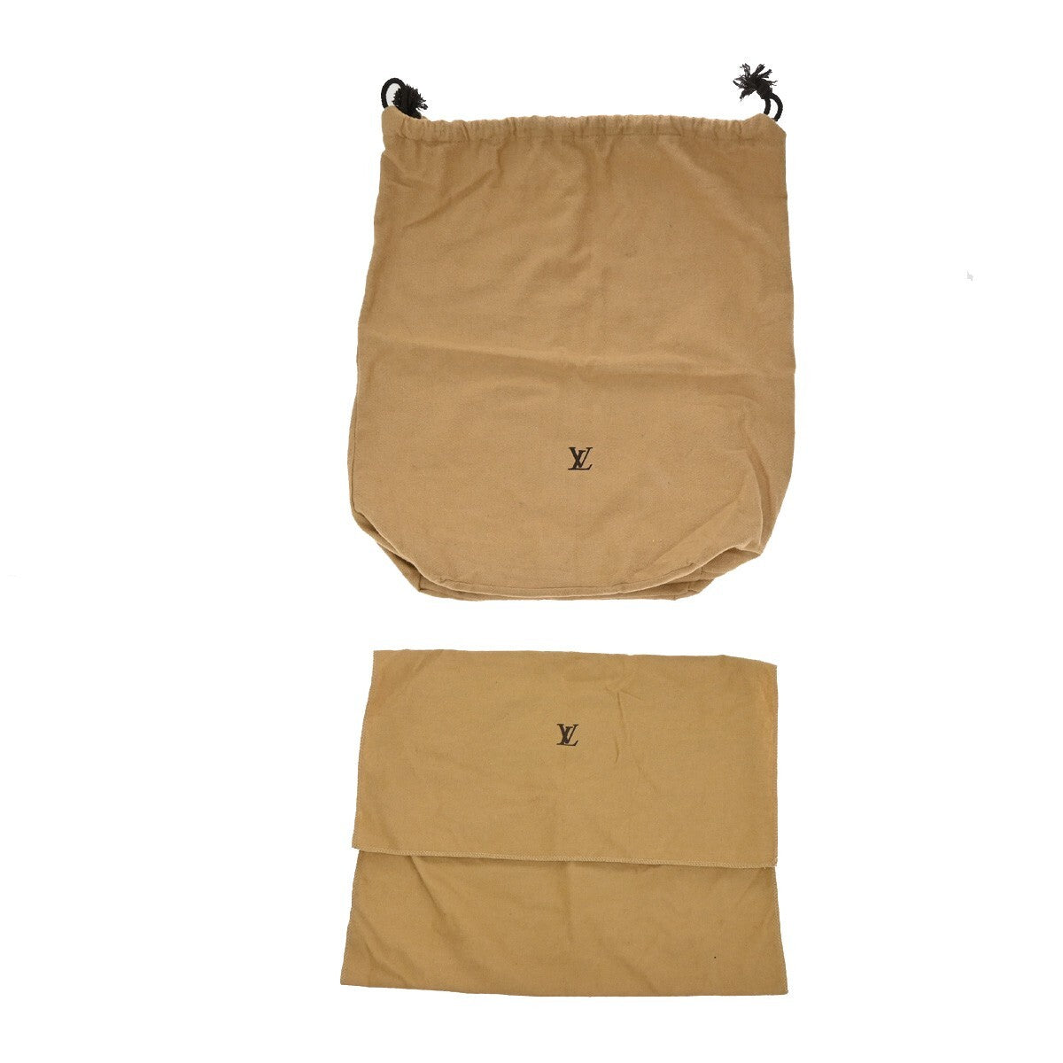 LOUIS VUITTON Logo 10 Set Dust Bag Drawstring Canvas Cotton Beige Brown 09EE137
