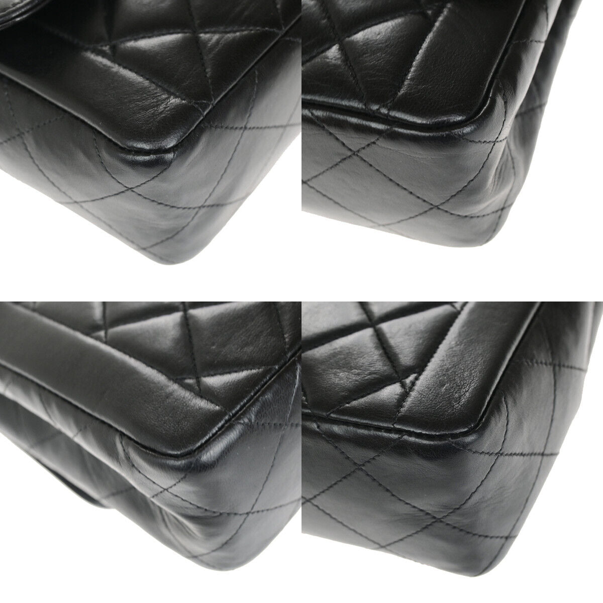 CHANEL CC Logo Matelasse Chain Shoulder Bag Leather Black GHW Vintage 380RK676