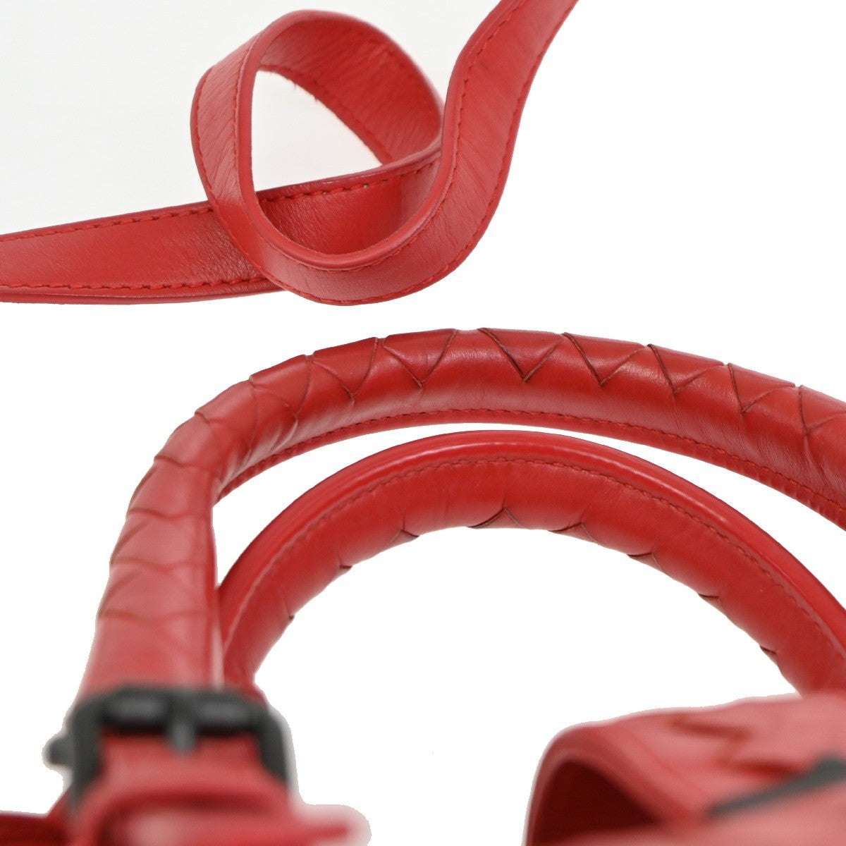 BOTTEGA VENETA Intrecciato Roma 2Way Shoulder Bag Nappa Leather Red 50RL604