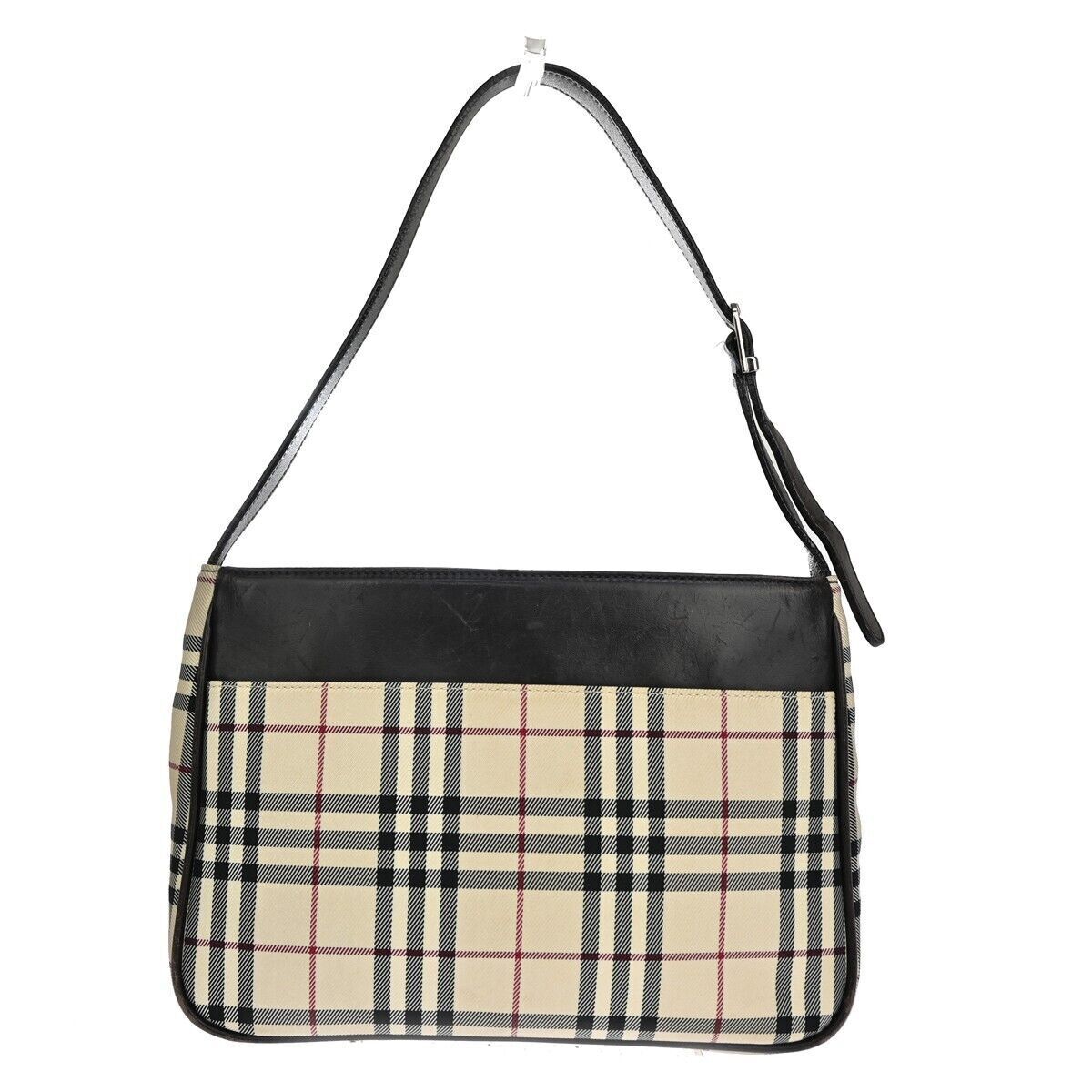 BURBERRY Logo Nova Check Shoulder Tote Bag Canvas Leather Beige Brown 60GA052