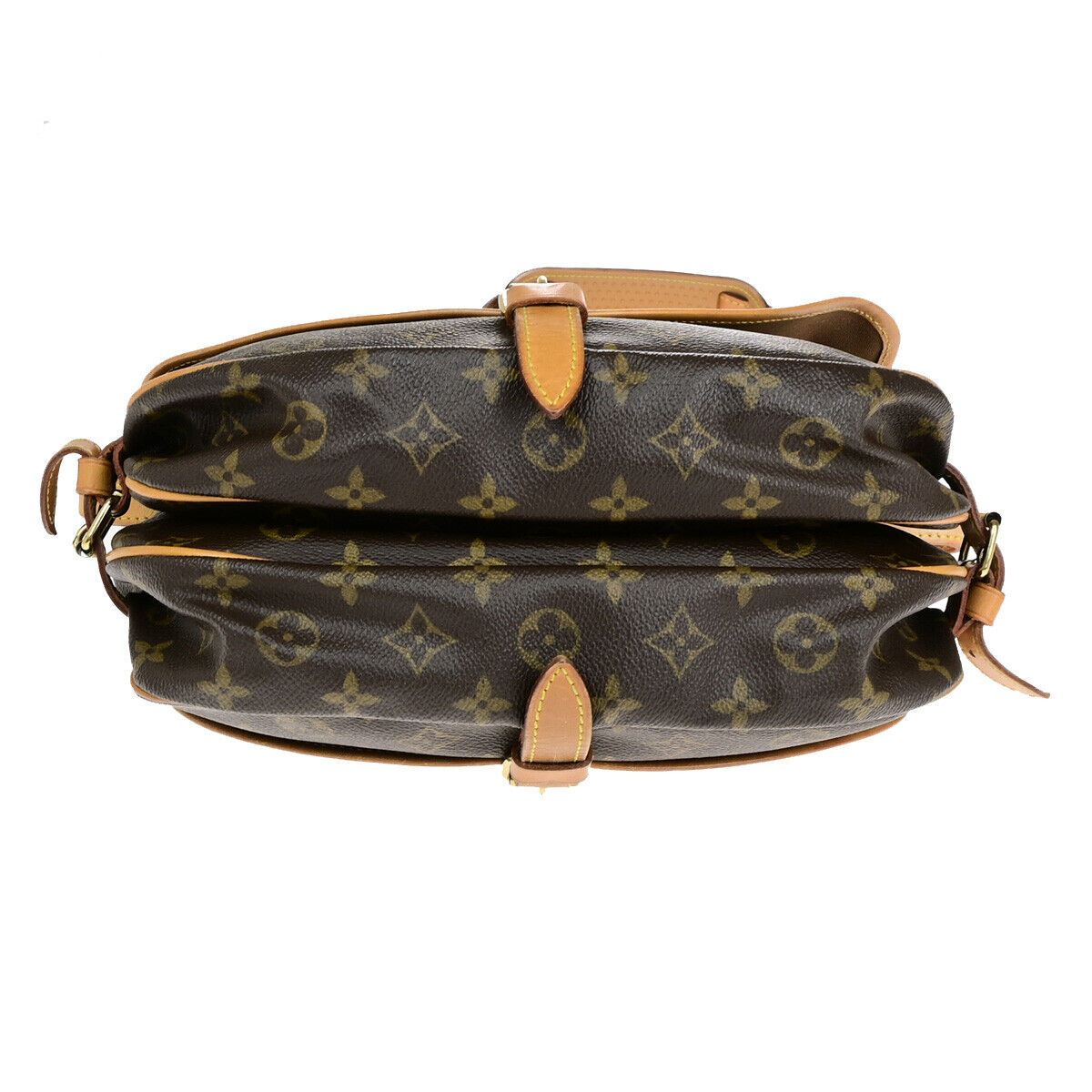 LOUIS VUITTON Logo Saumur 30 Shoulder Bag Monogram Leather Brown M42256 18YF645