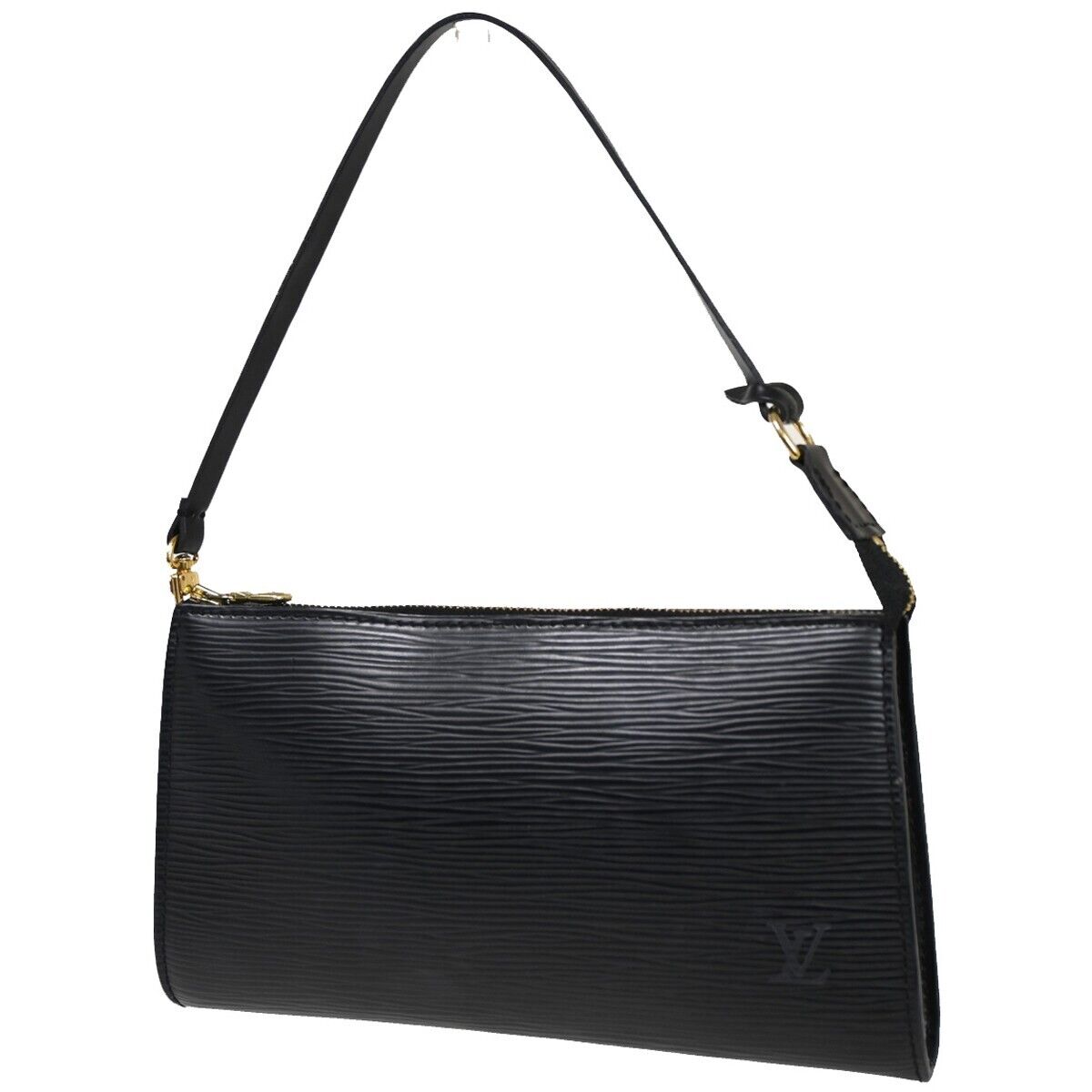 LOUIS VUITTON LV Pochette Accessoires Hand Bag Epi Leather Black M52952 71EA553