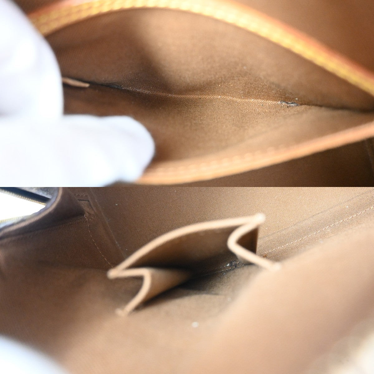 LOUIS VUITTON LV Logo Alma Hand Bag Monogram Leather Brown France M51130 73TA598