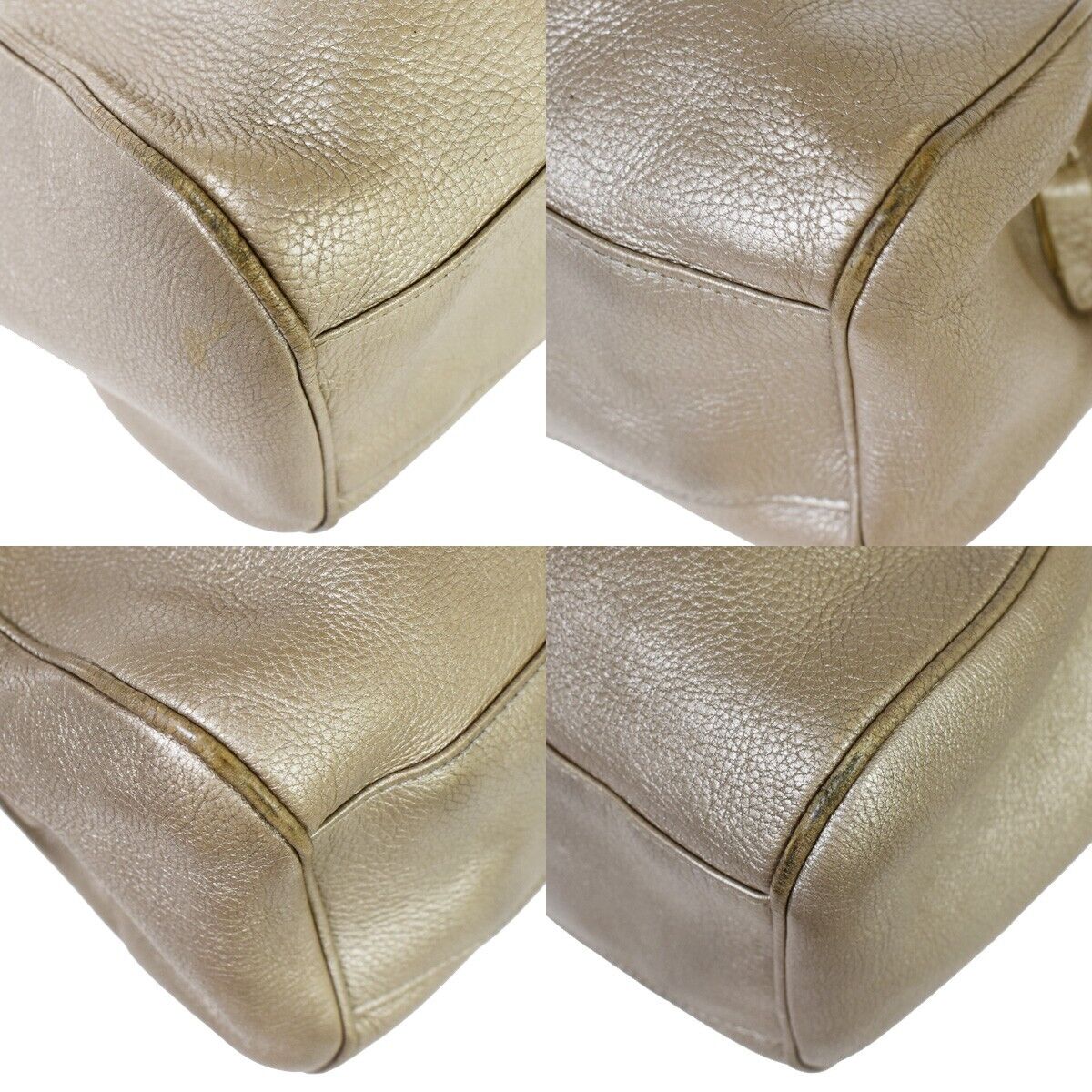 SALVATORE FERRAGAMO Logo Gancini Shoulder Bag Leather Gold 04JH321