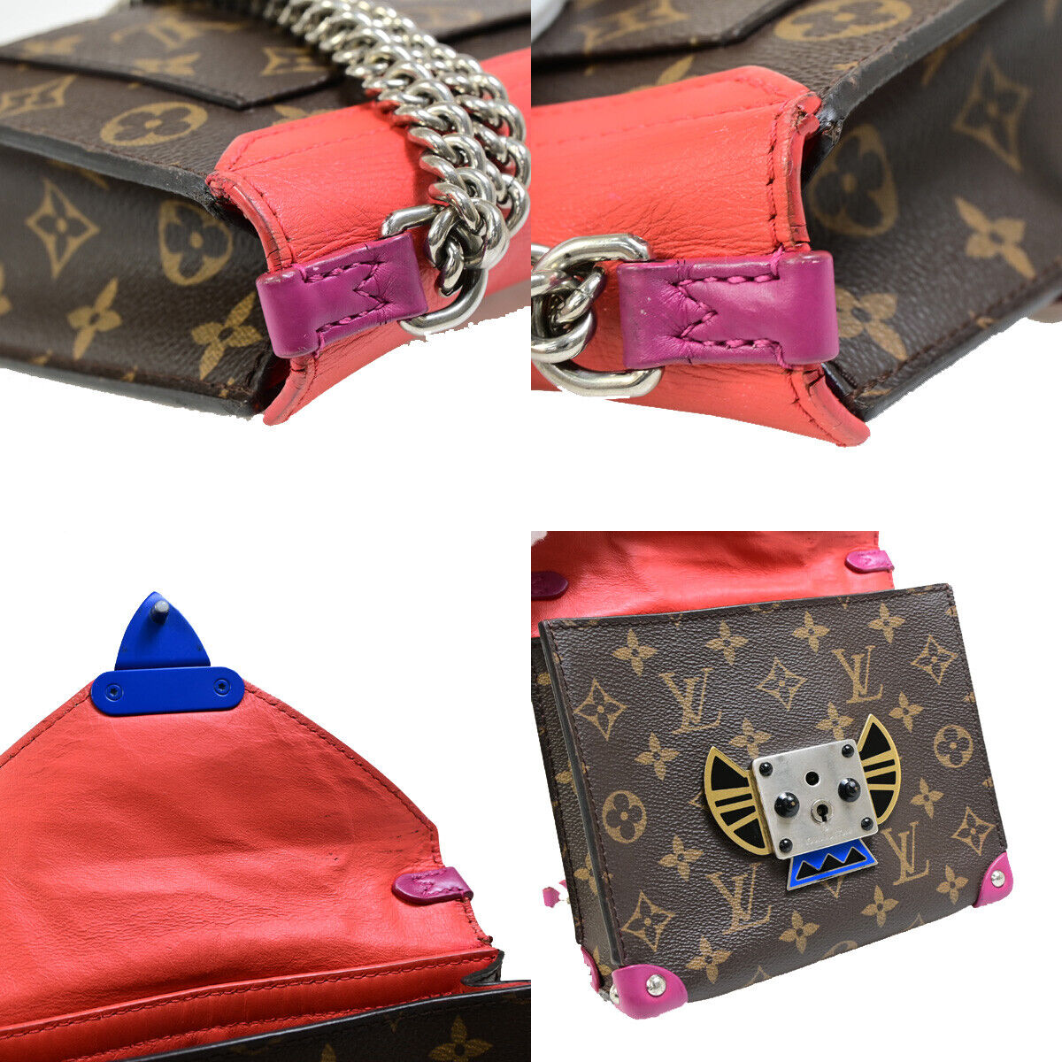 LOUIS VUITTON Pochette Mask PM Chain Shoulder Bag Monogram Leather BN RD 98YG341