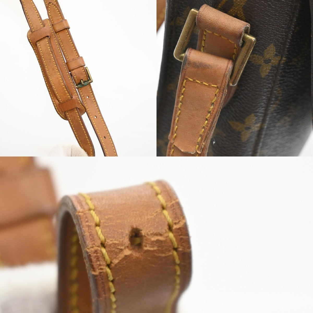 LOUIS VUITTON Saint Cloud GM Shoulder Bag Monogram Leather Brown M51242 39SA149