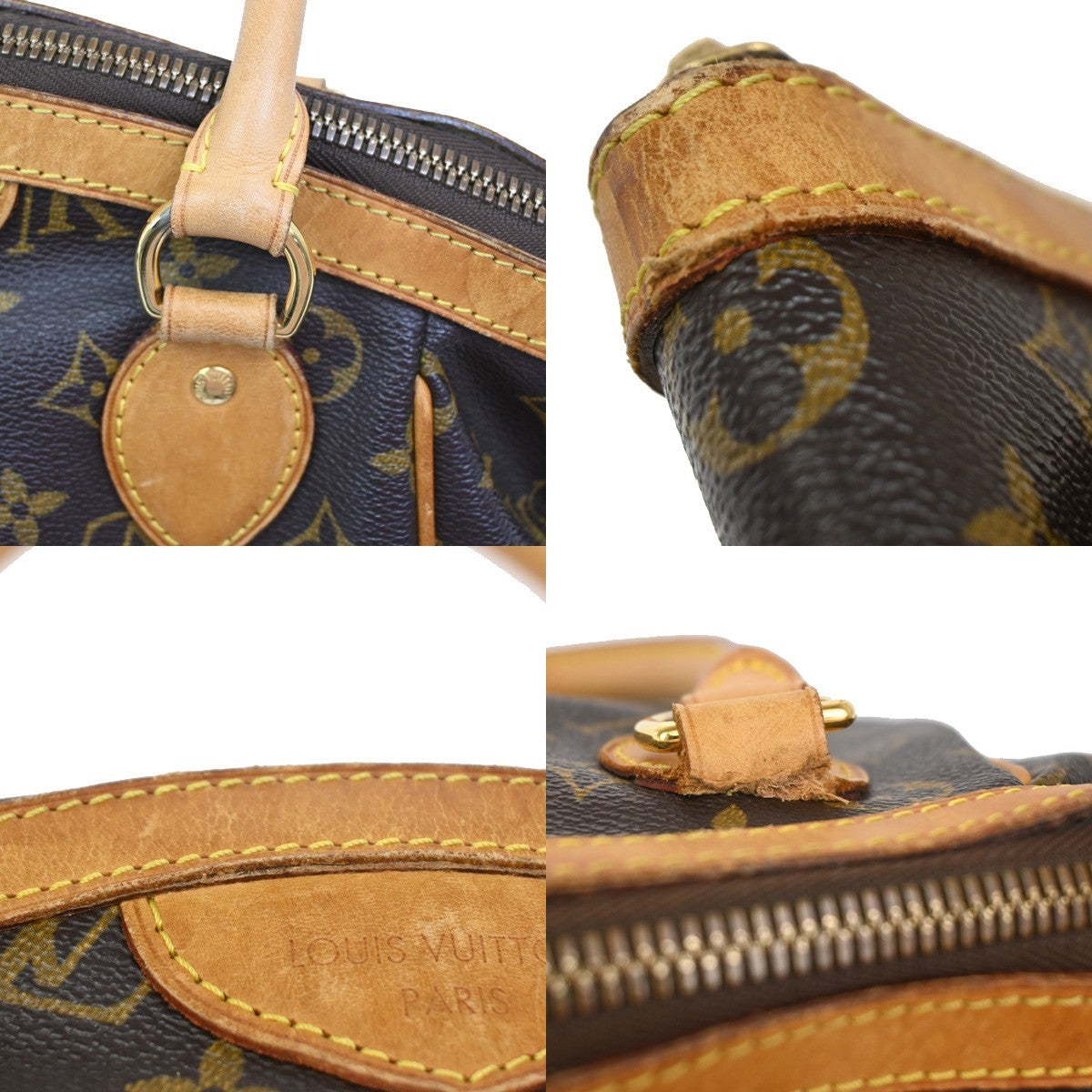 LOUIS VUITTON Tivoli PM Handbag Monogram Leather France Brown M40143 77ZA273