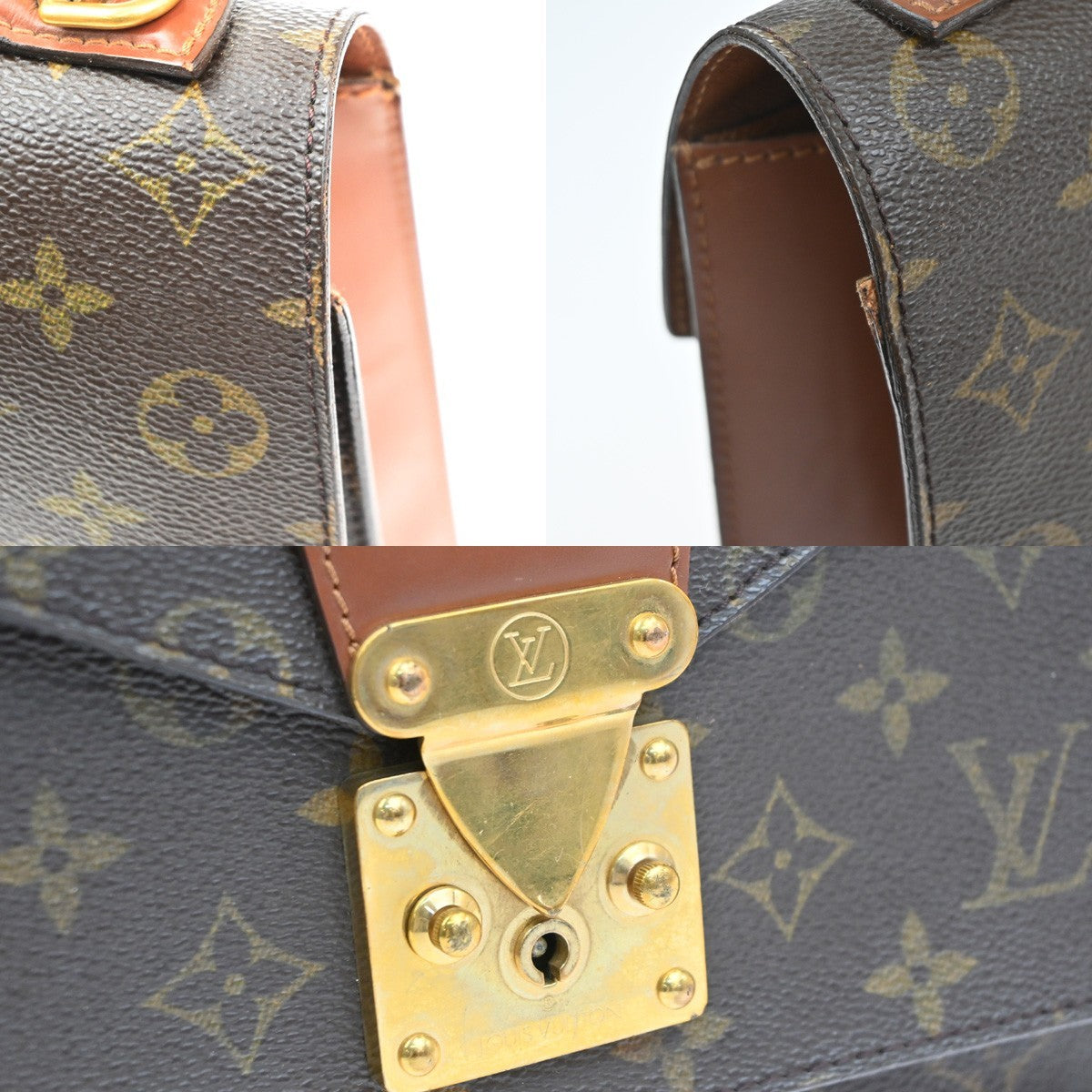 LOUIS VUITTON Monceau 28 2Way Shoulder Hand Bag Monogram Leather M51185 35MA646