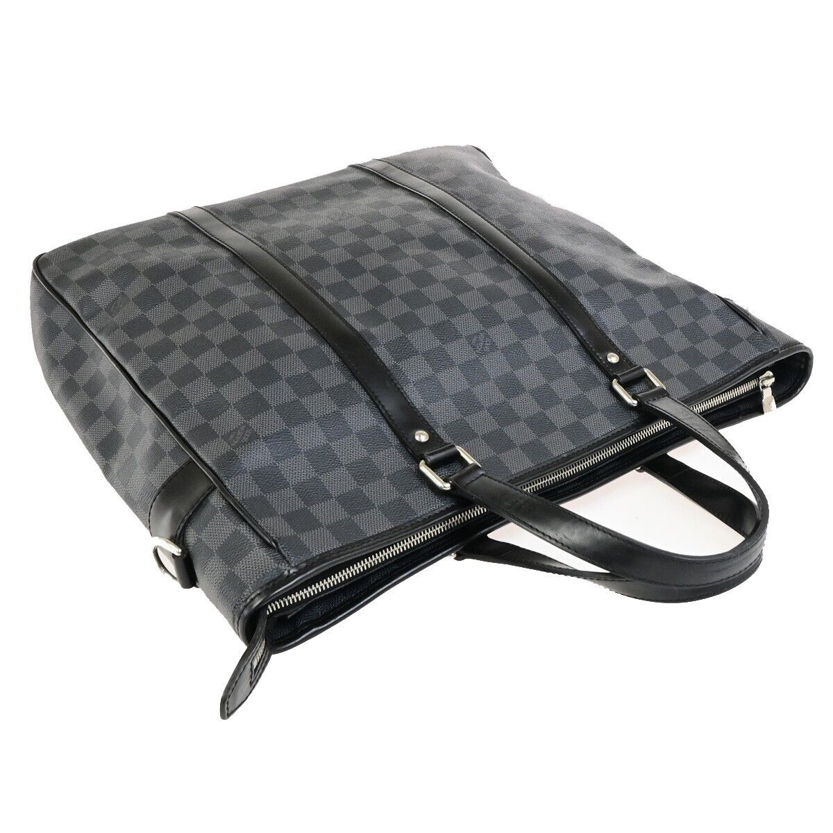 LOUIS VUITTON Tadao Shoulder Hand Bag Damier Graphite Leather BK N51192 18ED500