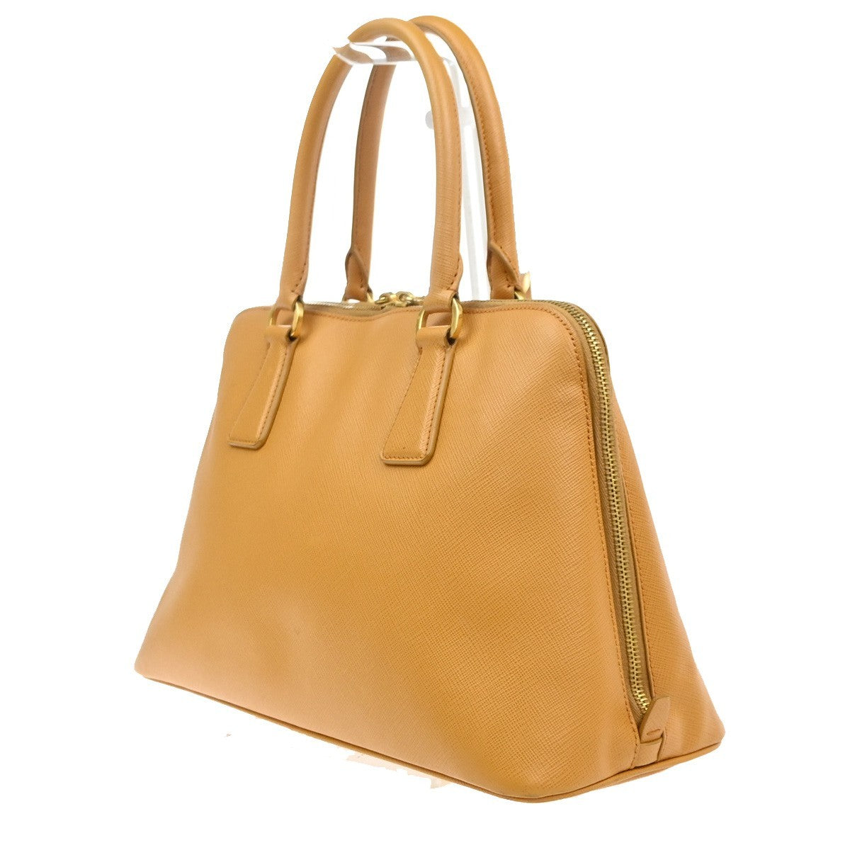 PRADA Logo Shoulder Hand Bag Saffiano Leather Yellow GHW Italy 76MA632